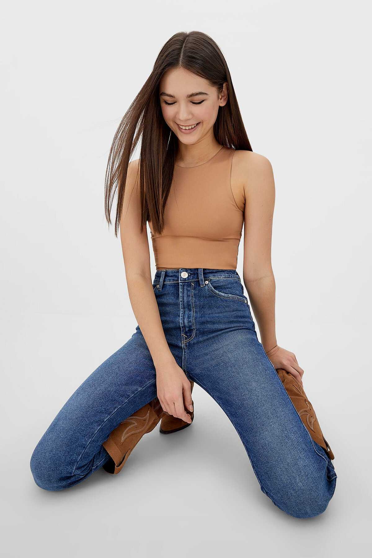 مامان ژان لباس باریک آبی زنانه