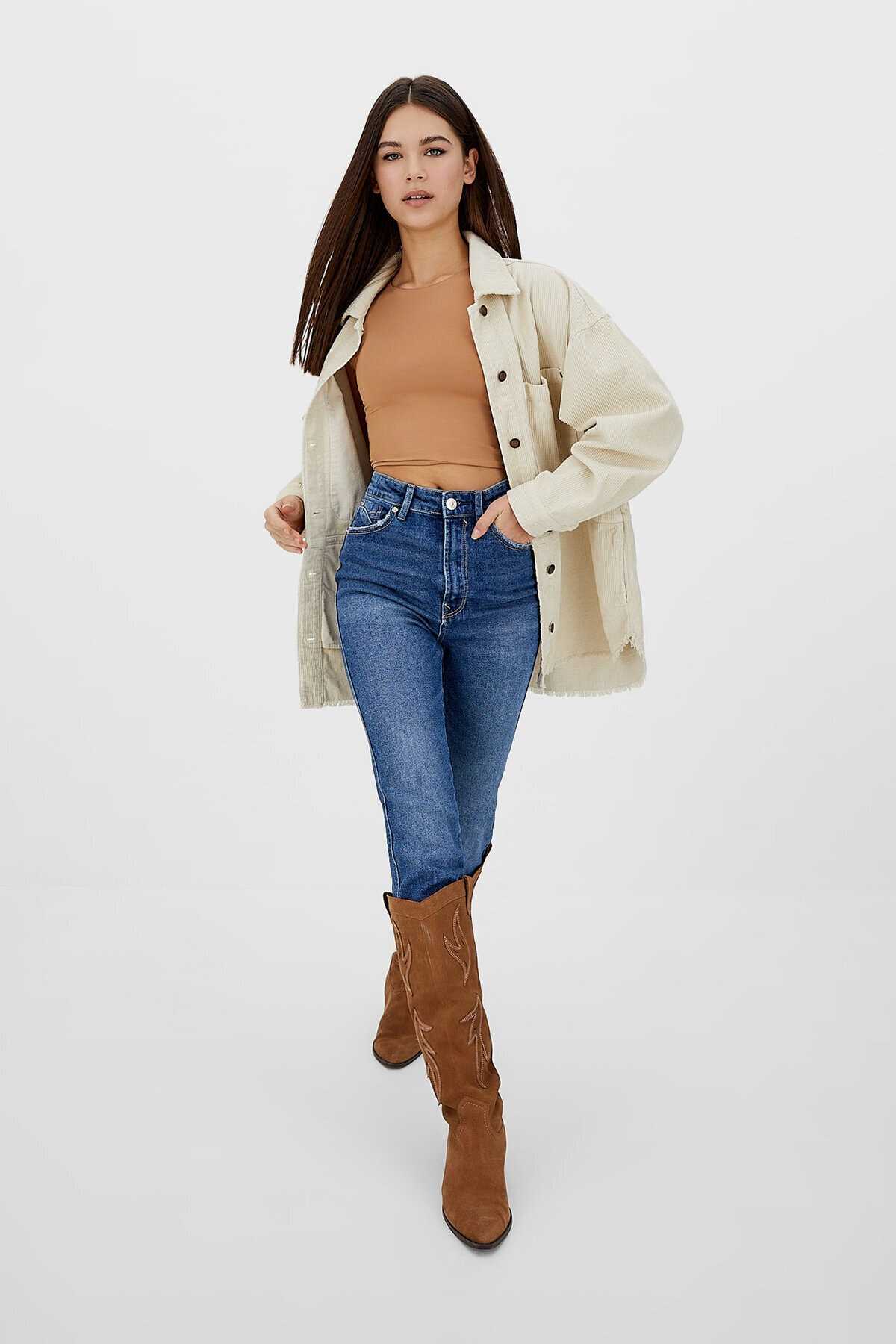 مامان ژان لباس باریک آبی زنانه