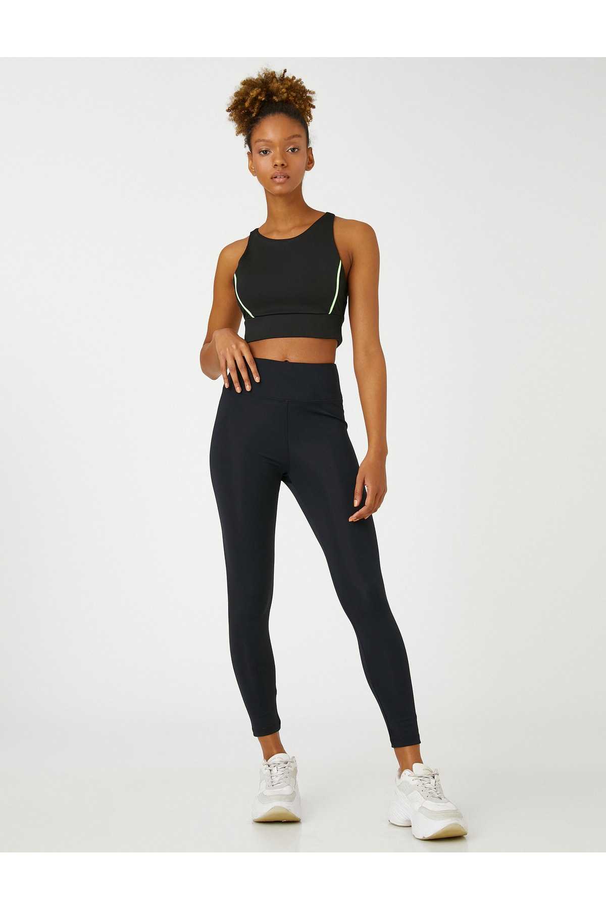 شلوار ساق بلند اسپرت با بافت ابریشمی کمر بلند