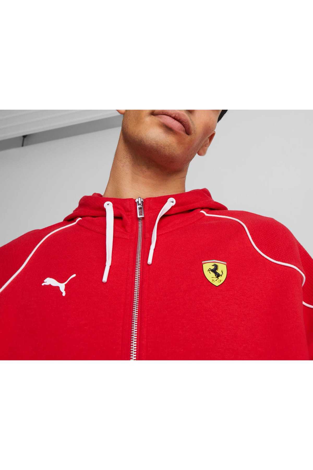 ژاکت عرق دار کلاهدار مسابقه فراری - لباس ورزشی قرمز مردانه و ژاکت ورزشی