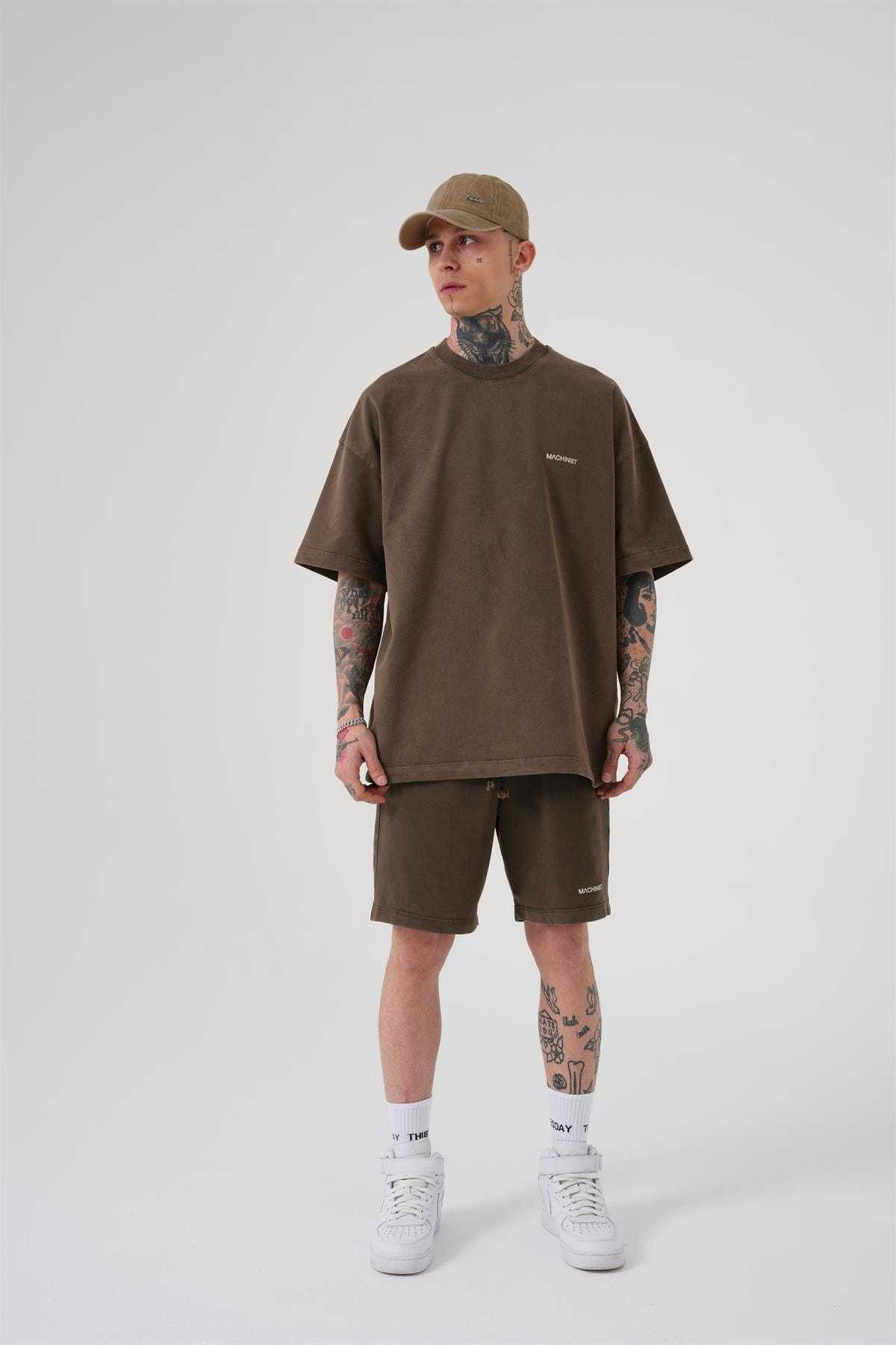 تیشرت یونیکس اوورسایز شسته شده لوکس پایه خاکستری