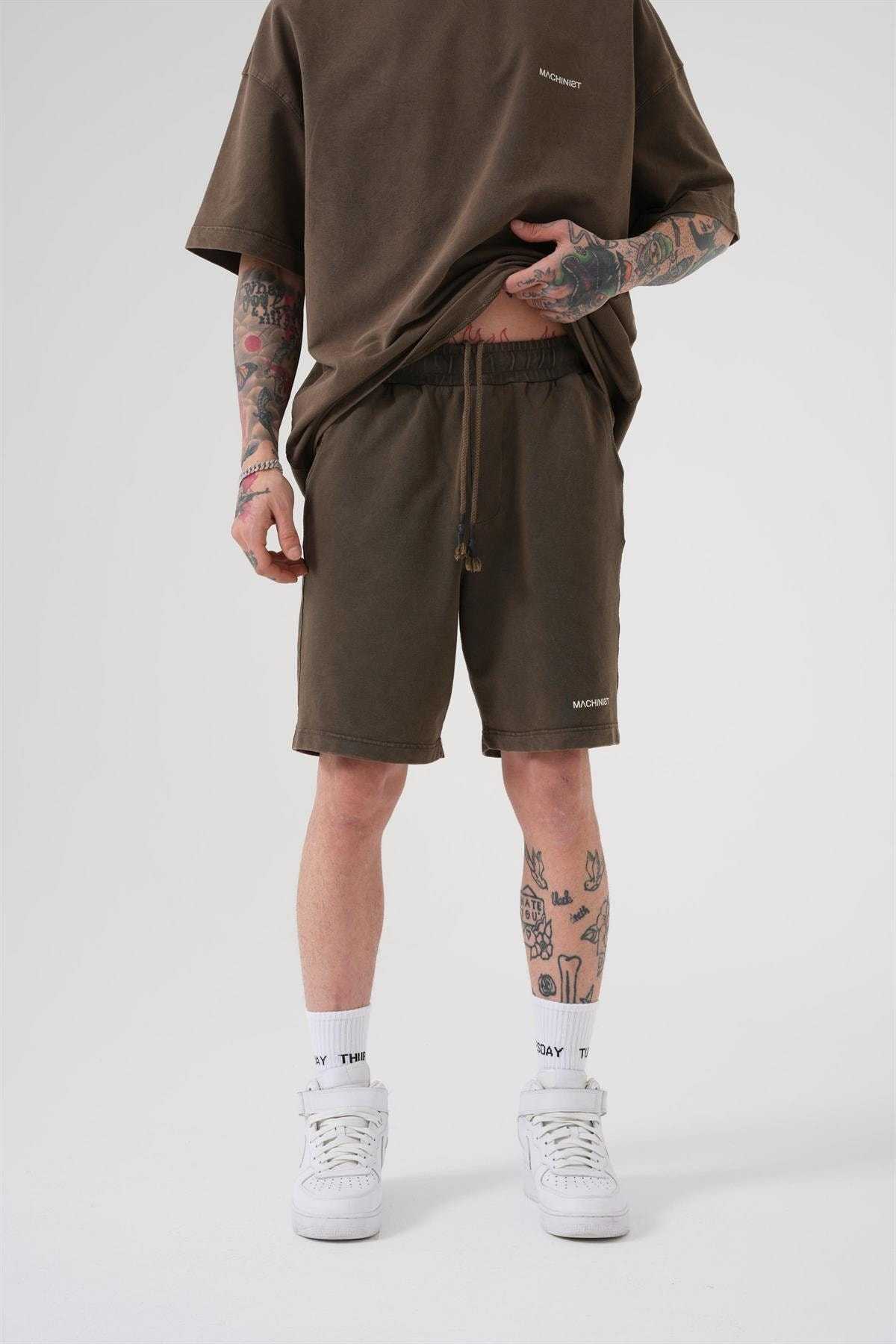 شلوارک ساده و لوکس خاکستری شسته شده