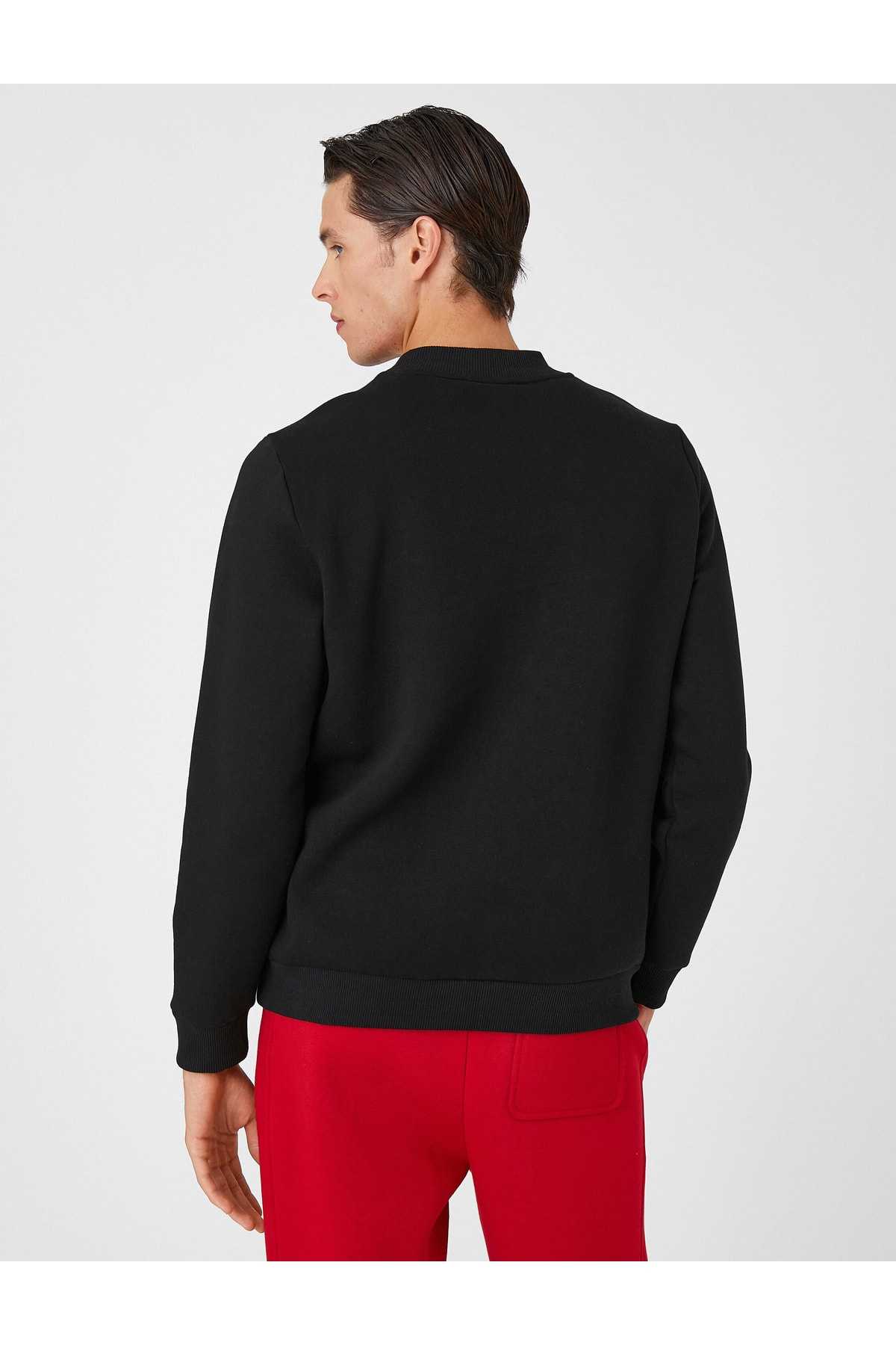 سویشرت پایه آستین بلند نیم یقه یقه بلند