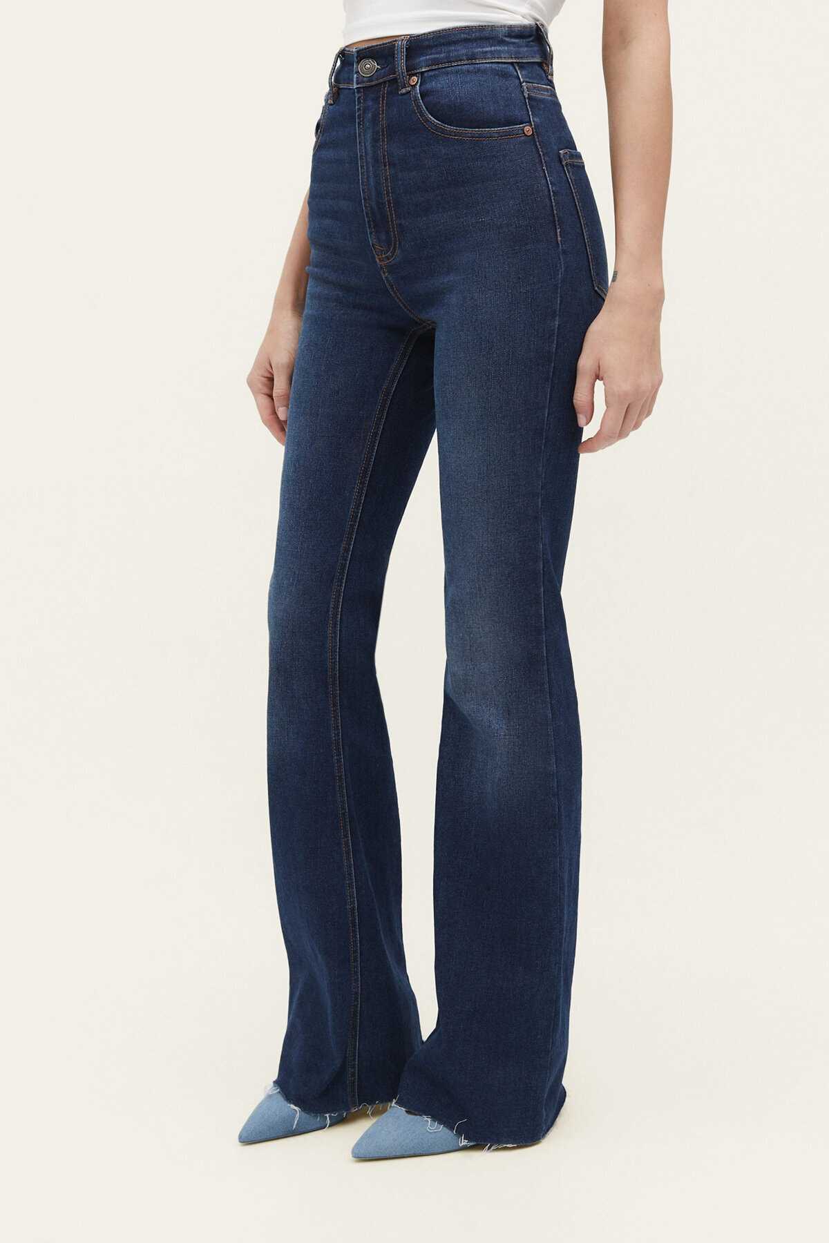 شلوار جین گشاد چاکدار