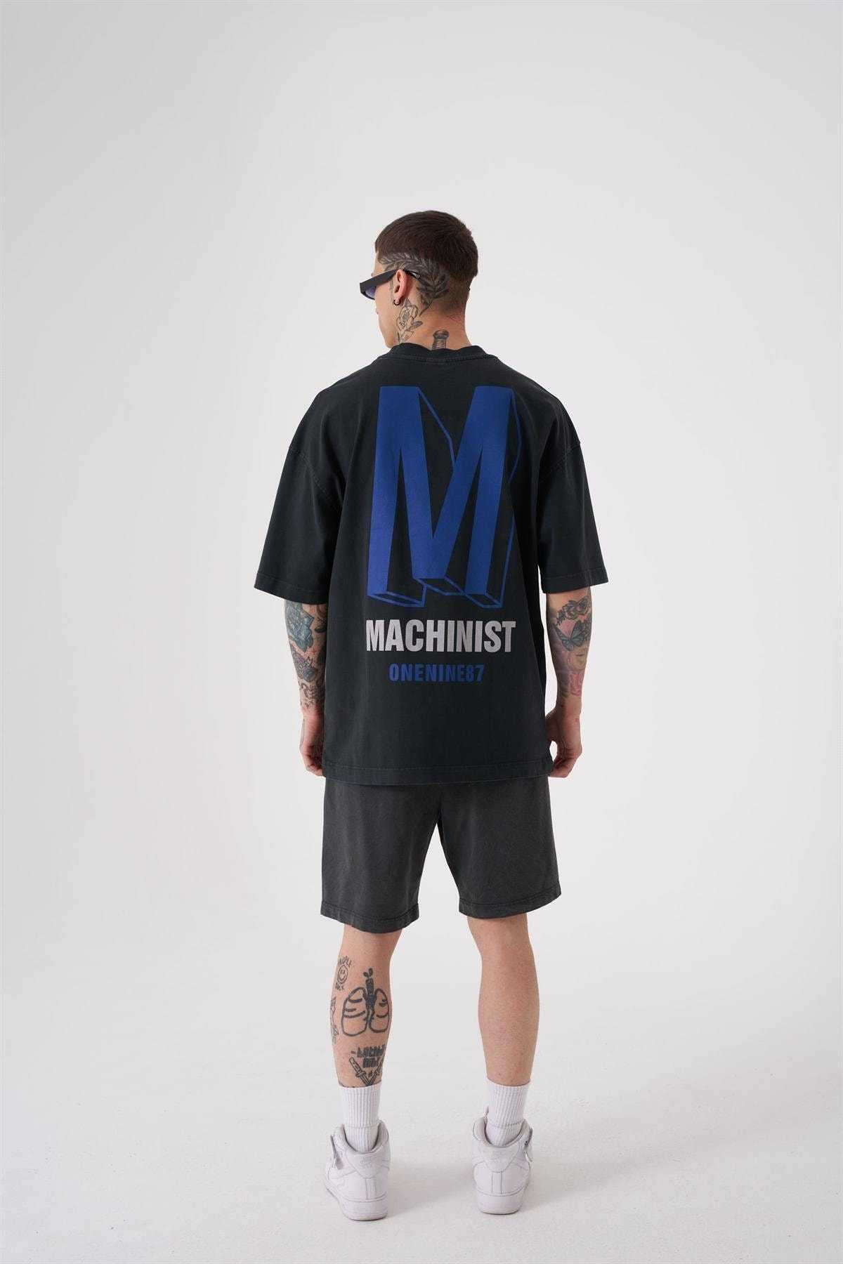 تیشرت پرینت شسته ONENINE87 ASP-BLUE