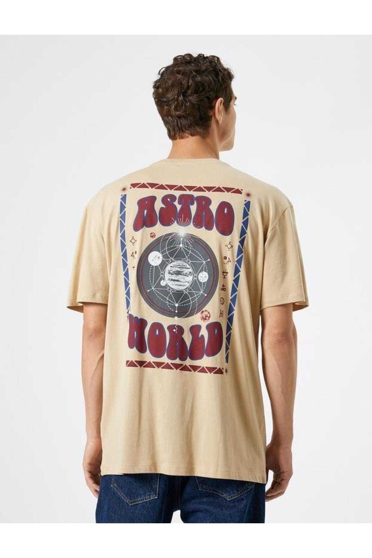 آستین کوتاه تیشرت سایز بزرگ با یقه خدمه چاپ شده