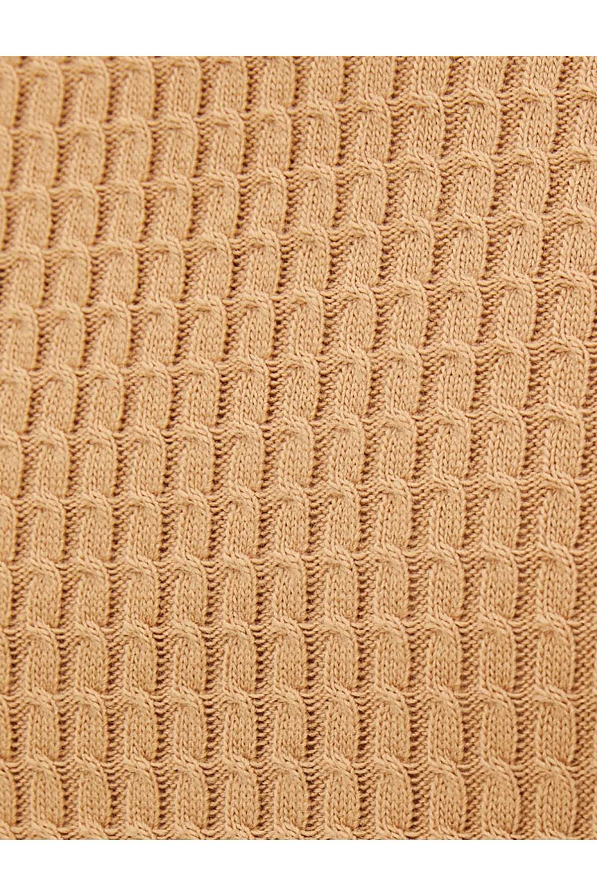 ژاکت بافتنی نیم یقه یقه اسلیم بافت آستین بلند