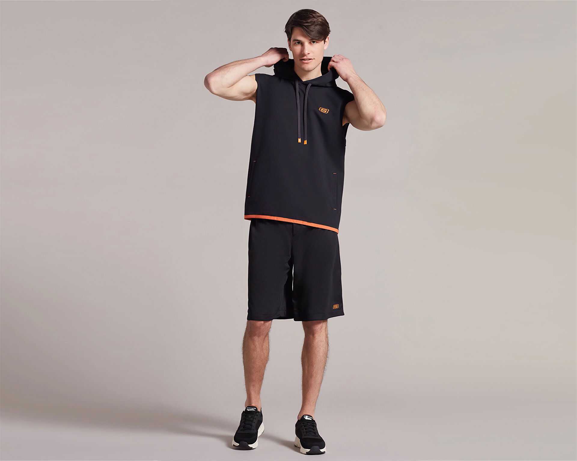 سویشرت بدون آستین روزانه M Lw Fleece Two Yarn Mesh Detailed Sleeveless Hoodie Sweatsh
