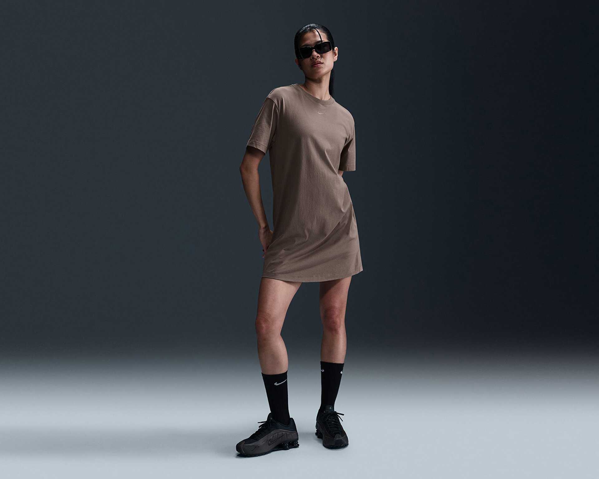 لباس تیشرت روزانه W Nsw Essntl Ss Dress Tshrt