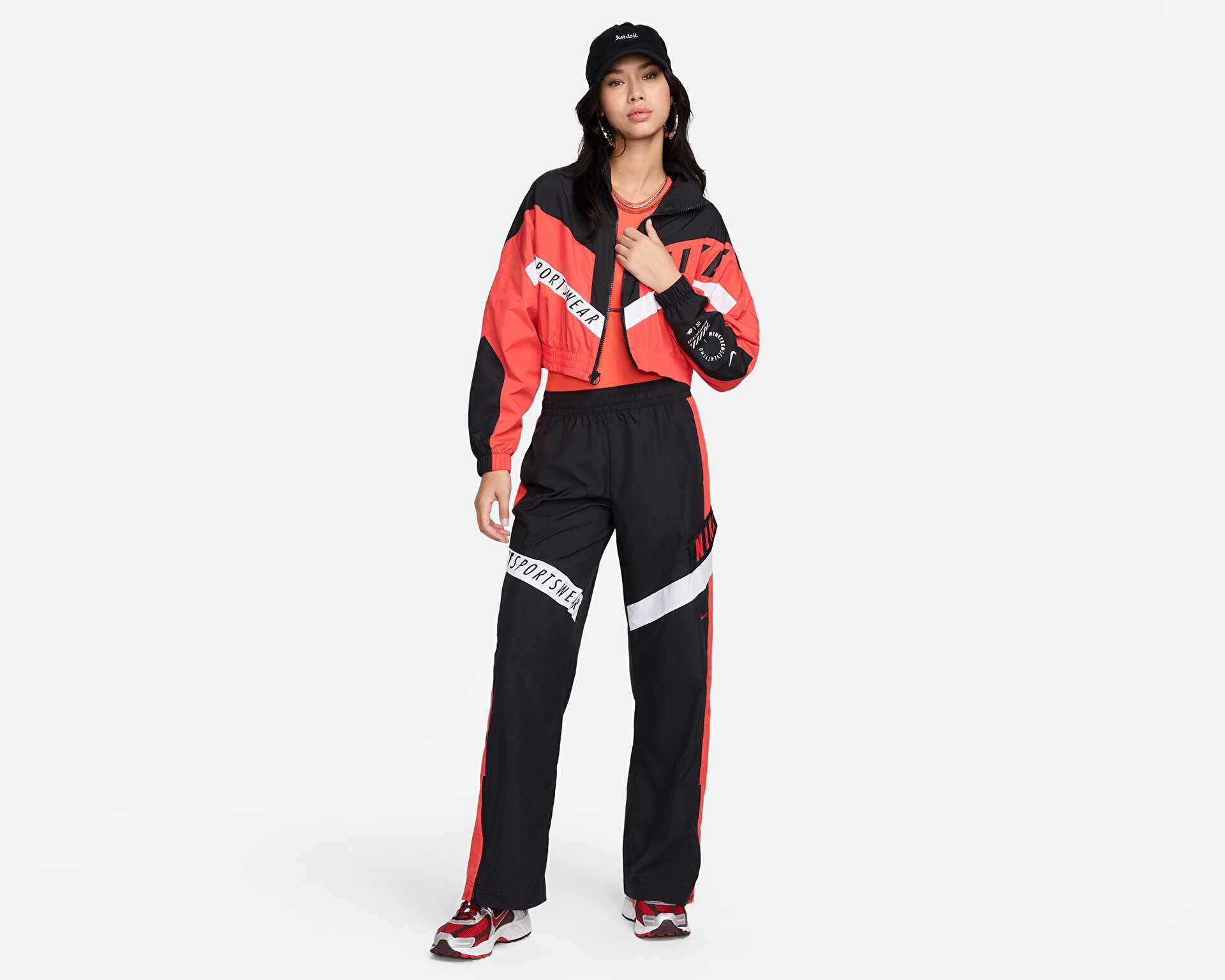 شلوار گرمکن معمولی Nike W Nsw Wvn Os Pant Hr Sw