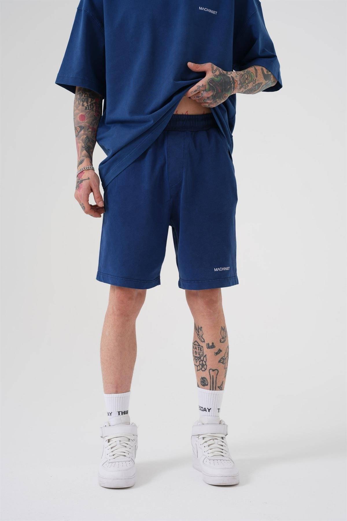 شلوارک ساده و لوکس خاکستری شسته شده