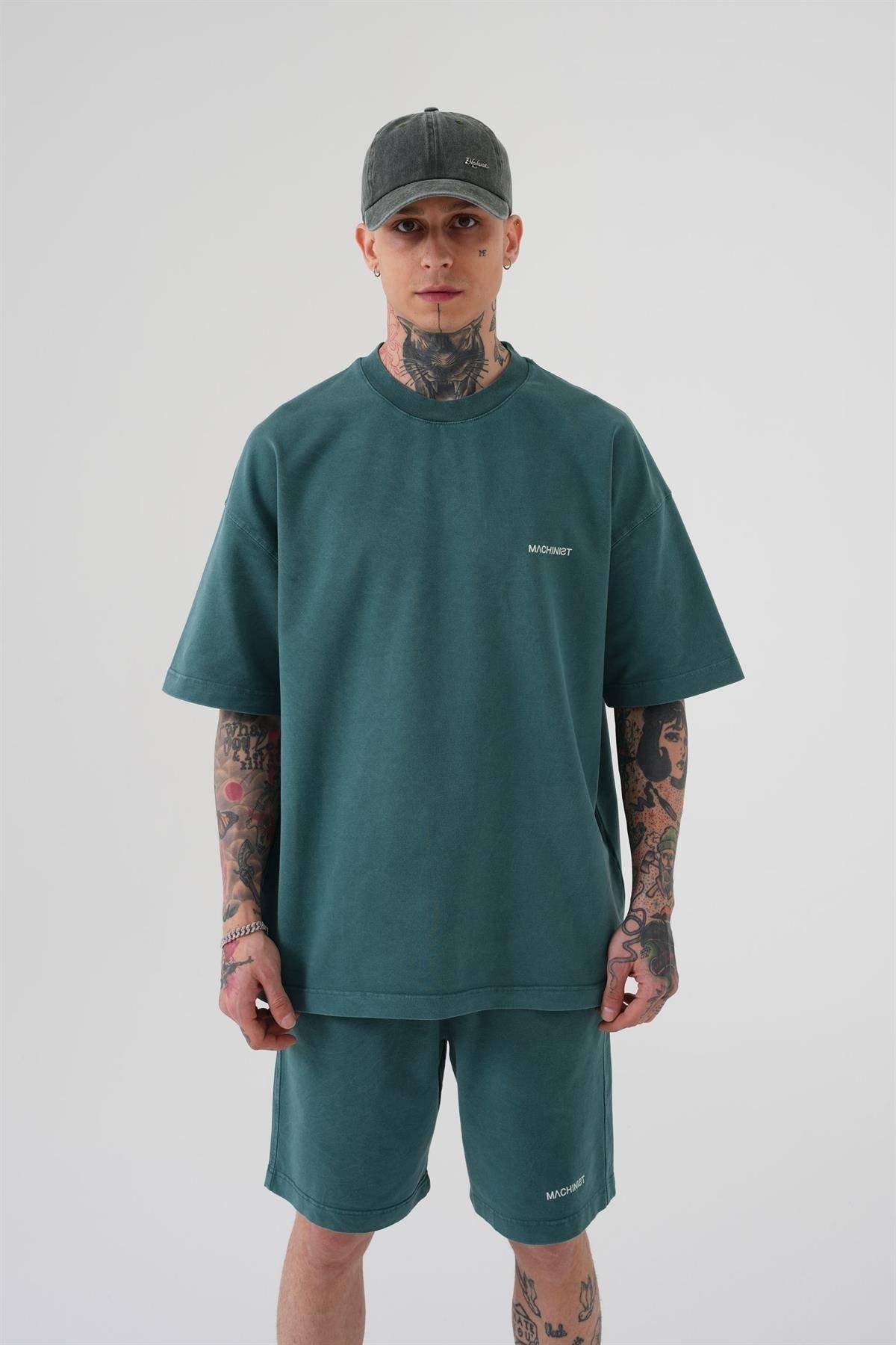 تیشرت یونیکس اوورسایز شسته شده لوکس پایه خاکستری