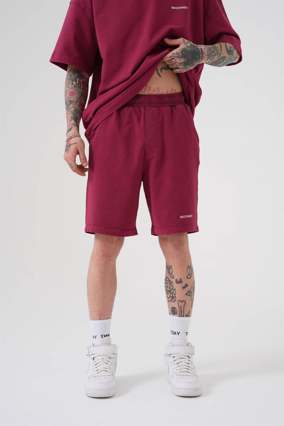 شلوارک ساده و لوکس خاکستری شسته شده