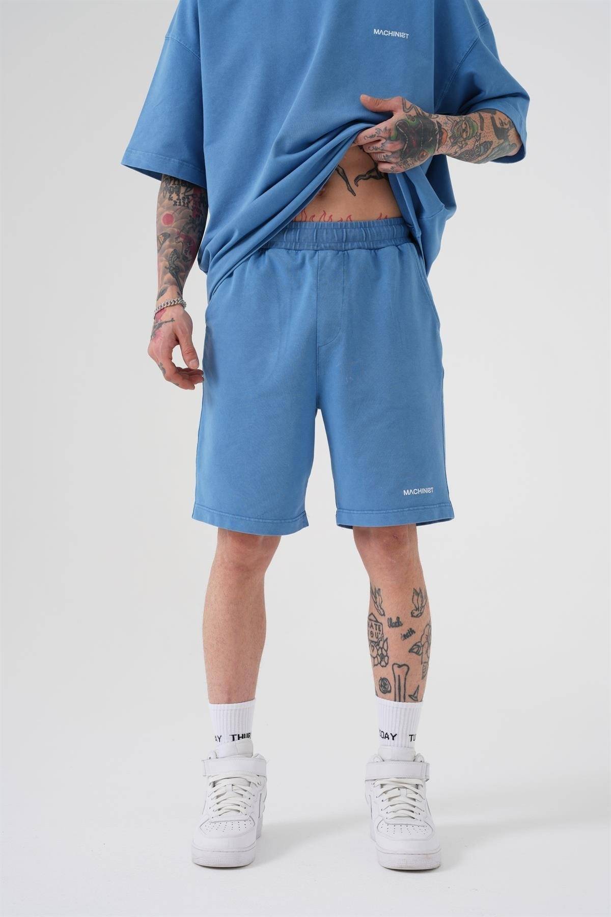 شلوارک ساده و لوکس خاکستری شسته شده