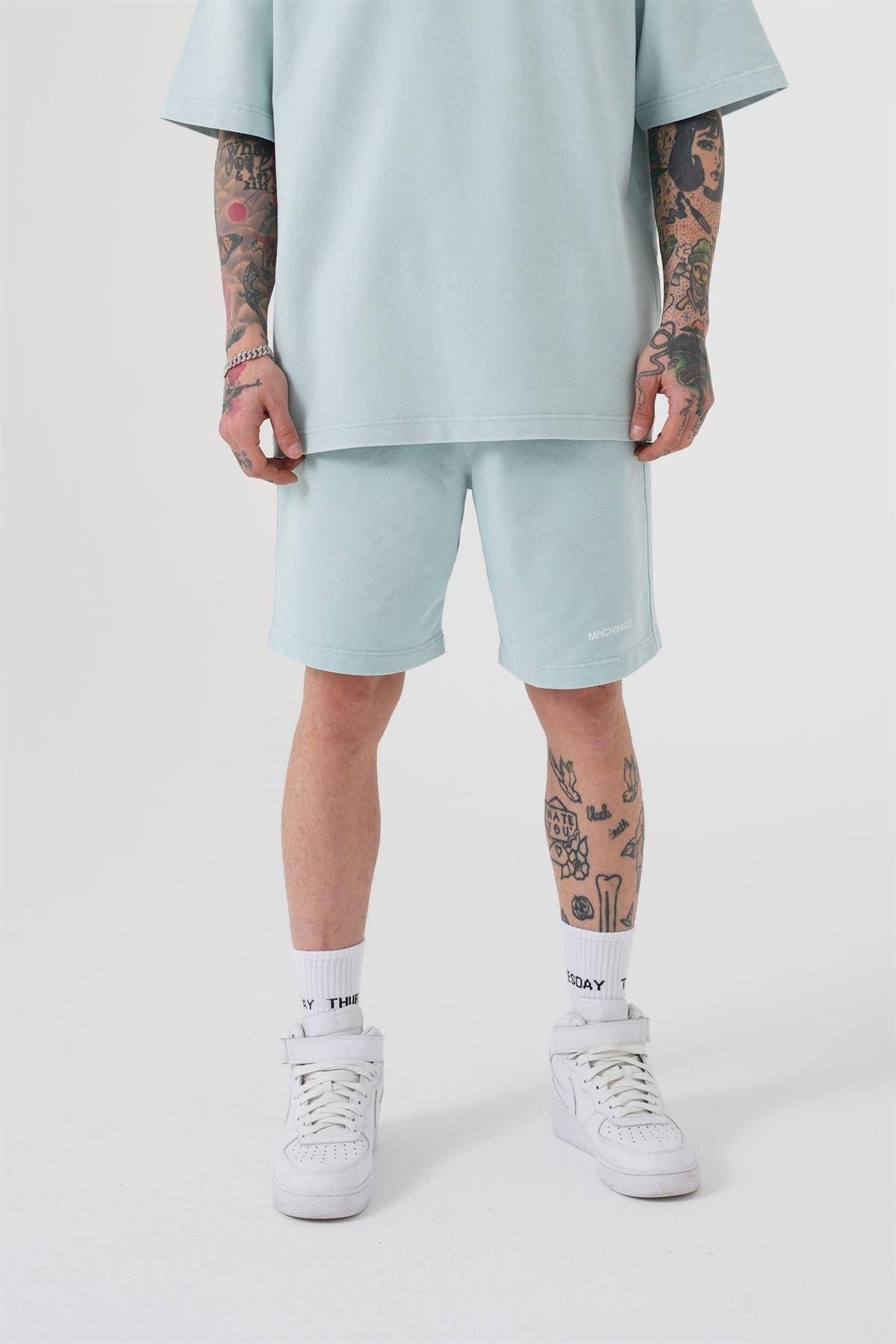 شلوارک ساده و لوکس خاکستری شسته شده