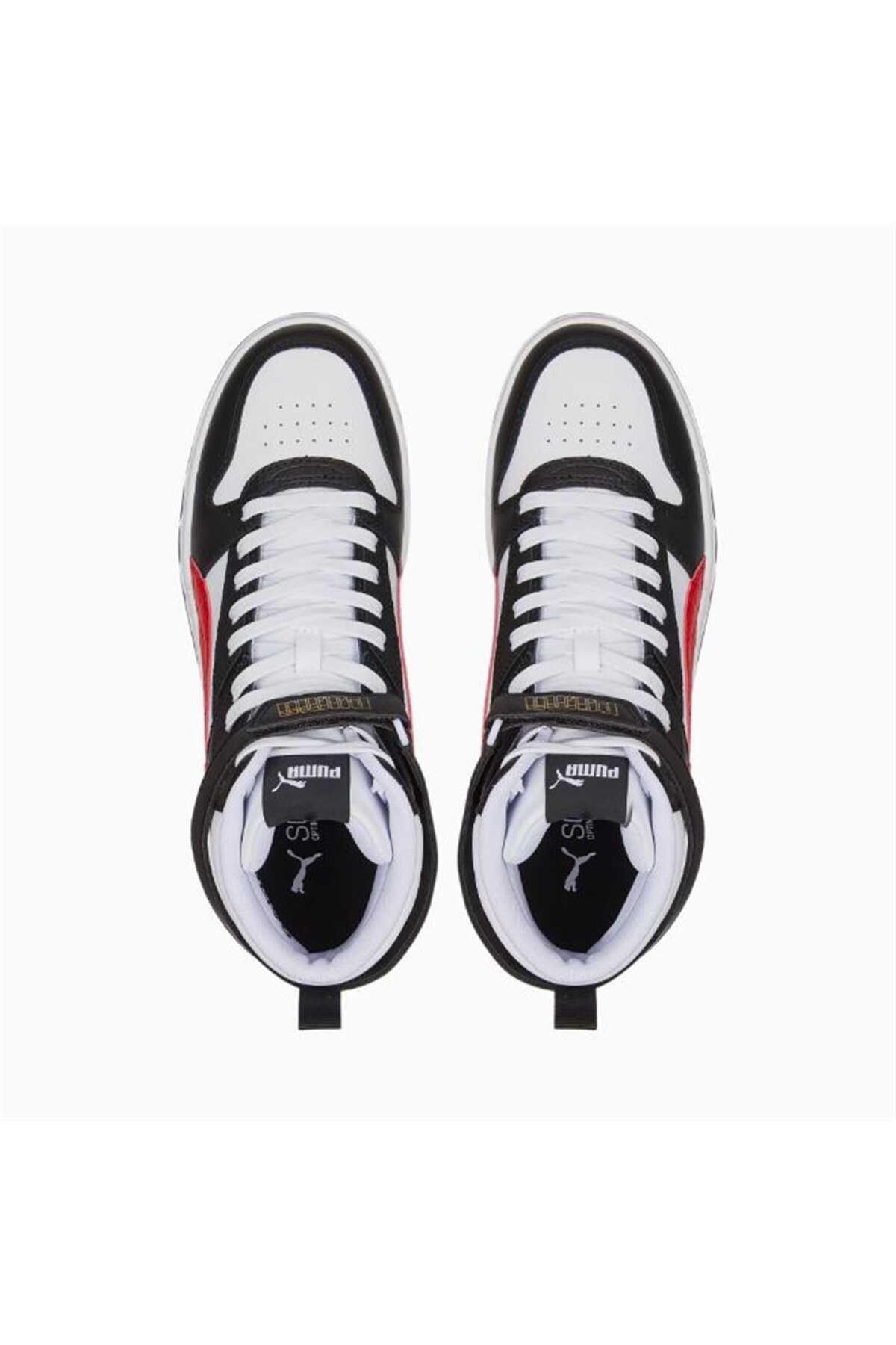 بازی RBD - کفشهای ورزشی بالا سفید-قرمز-مشکی مردانه - 385839 05