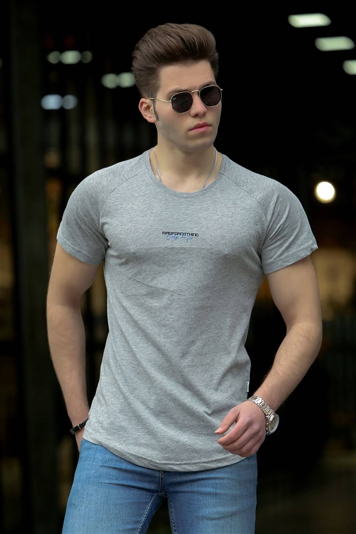 تیشرت مردانه خاکستری پایه