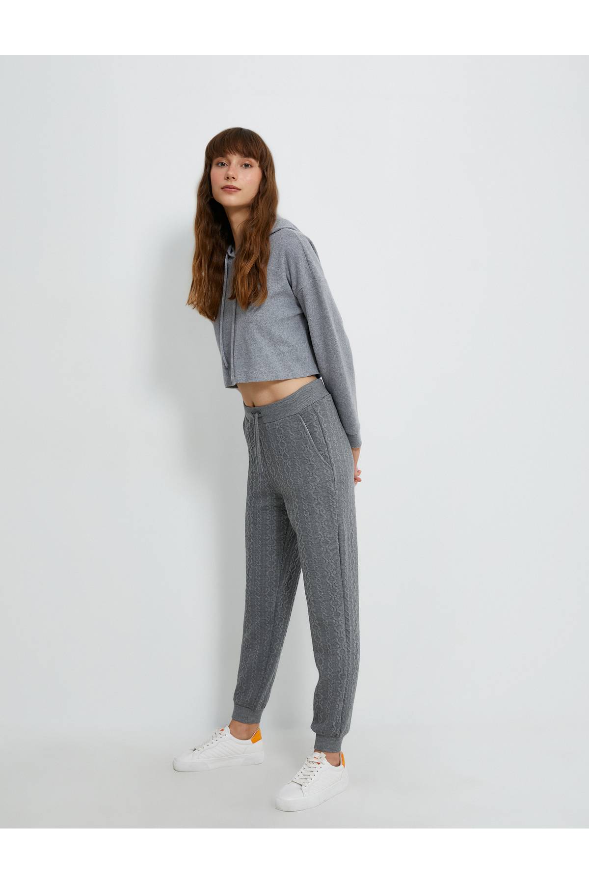 شلوار ورزشی Jogger دور کمر بافت دار با جیب