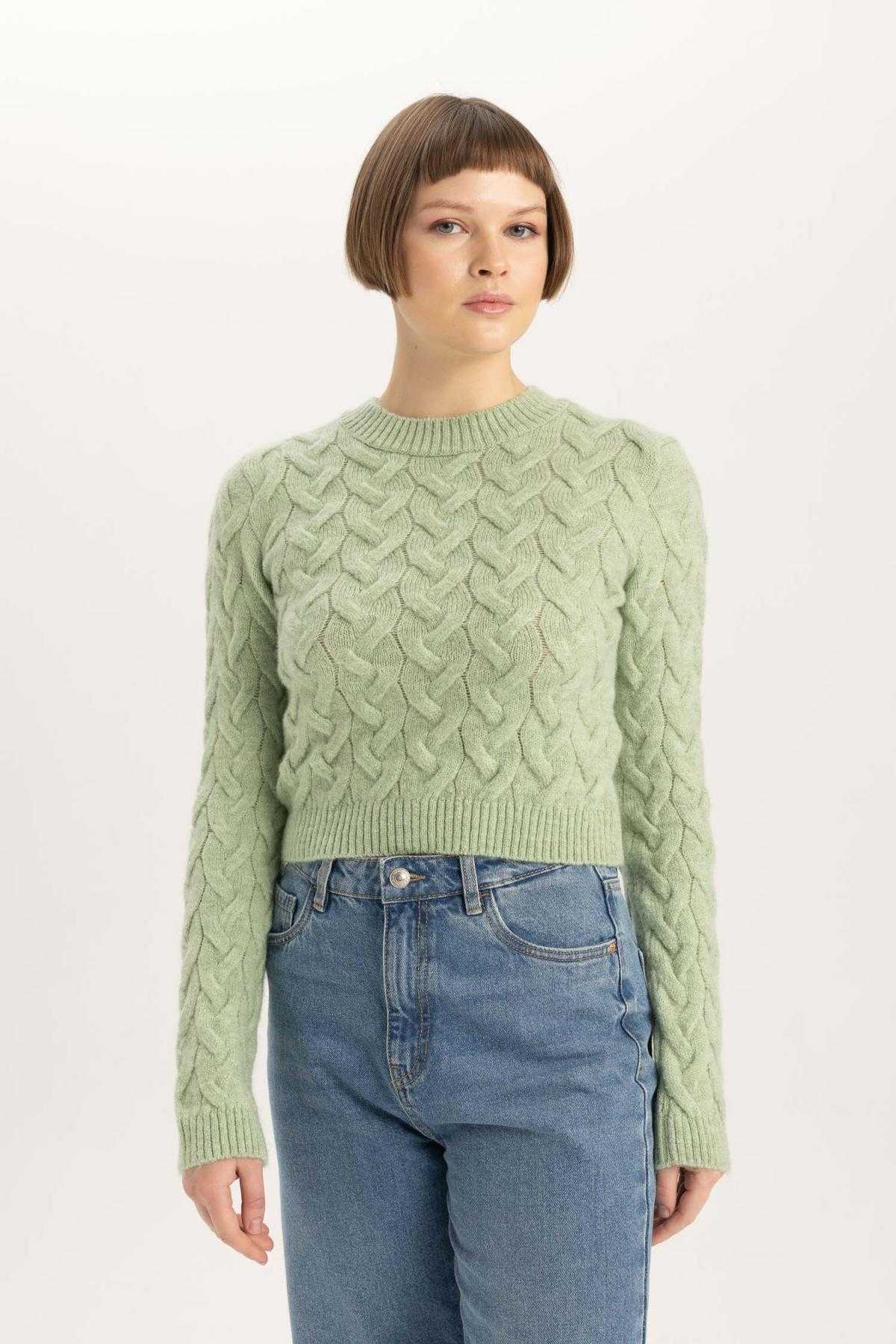 ژاکت یقه Crop Crew