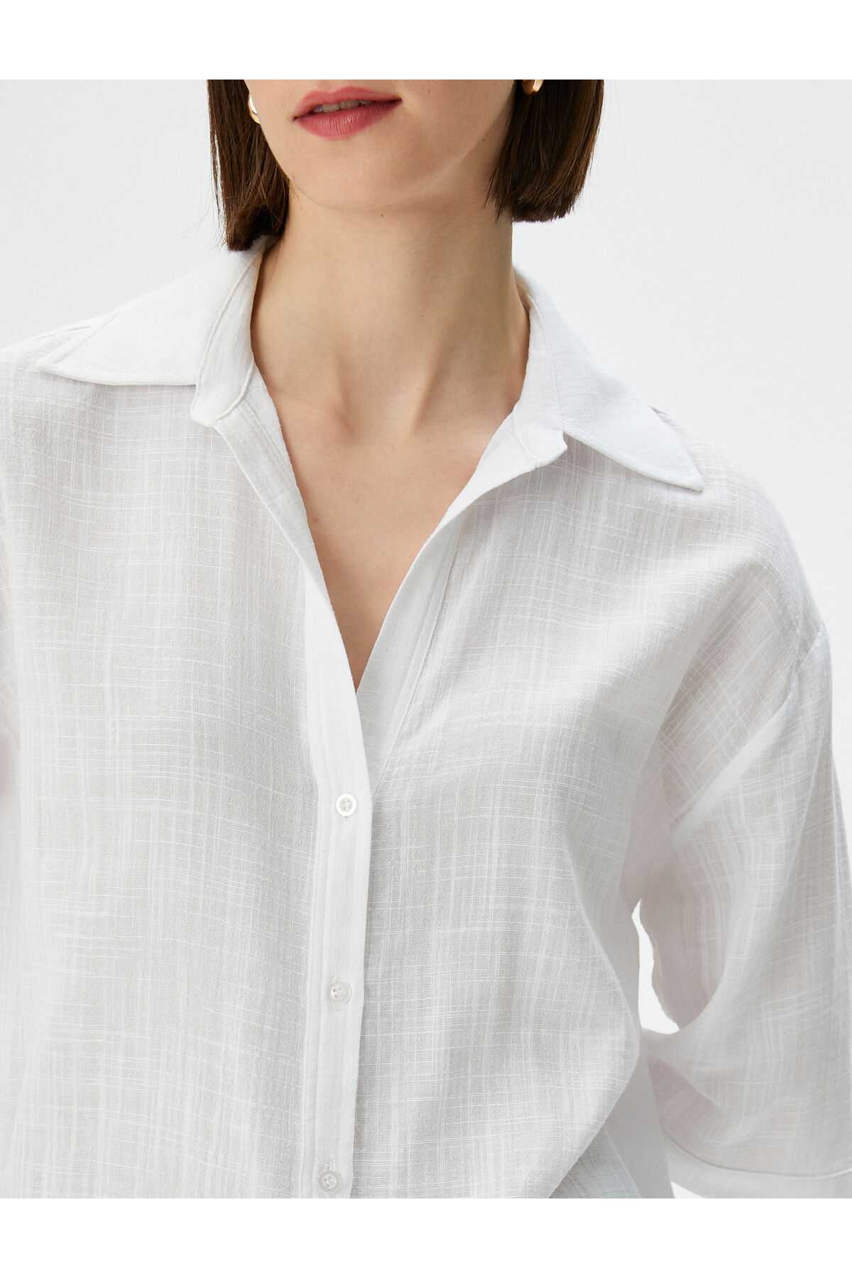 پیراهن آستین کوتاه دکمه دار پایه معمولی