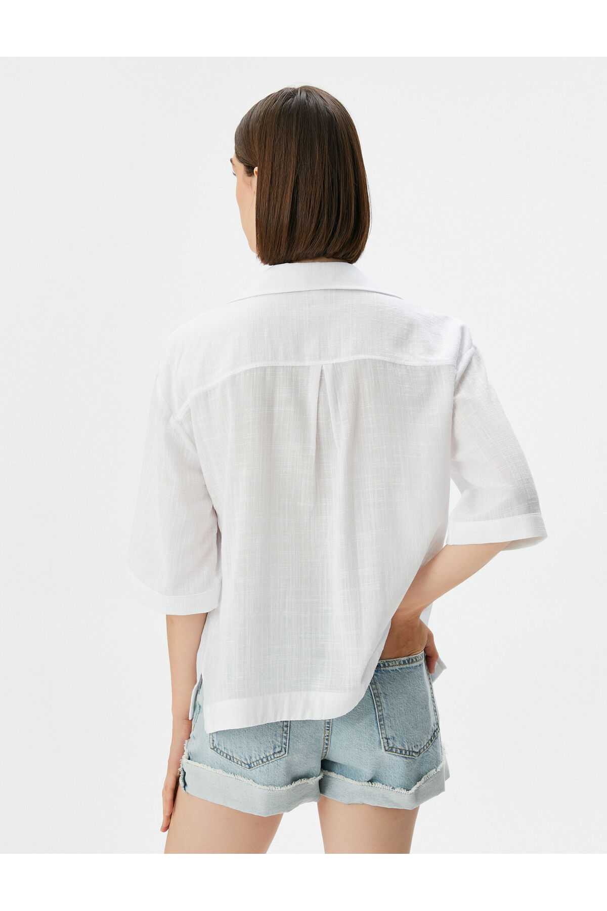 پیراهن آستین کوتاه دکمه دار پایه معمولی