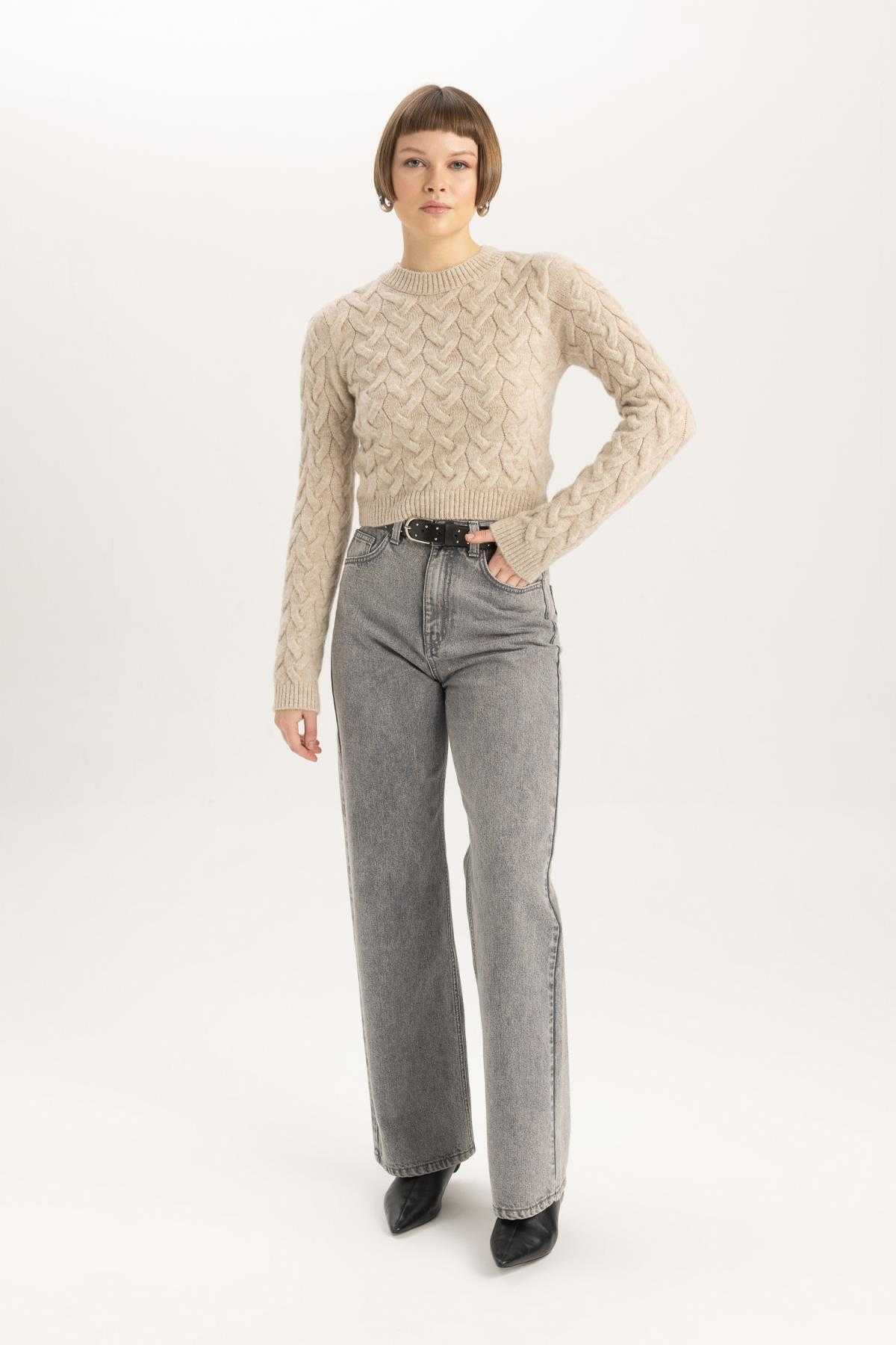 ژاکت یقه Crop Crew