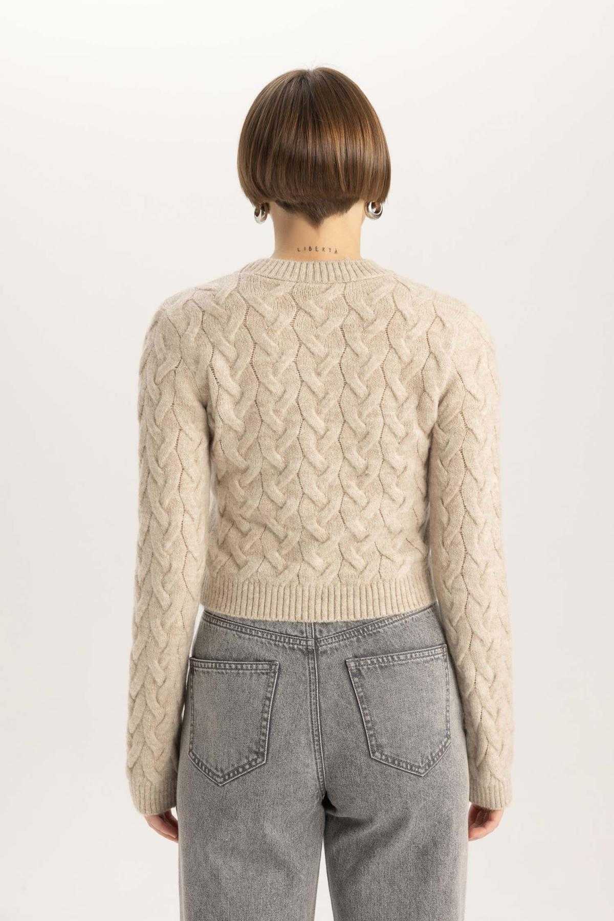 ژاکت یقه Crop Crew