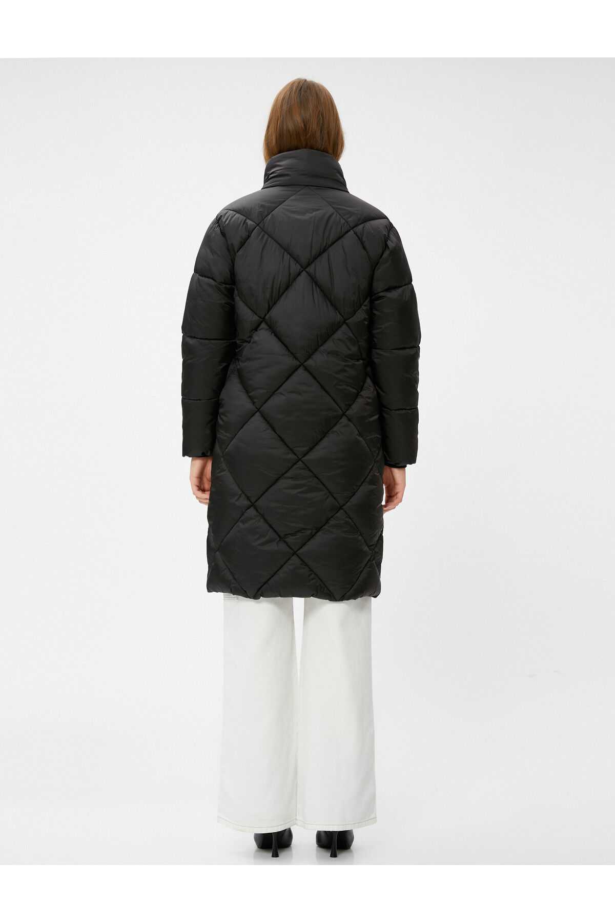 جیب یقه پایه ژاکت پفی زیپ دار