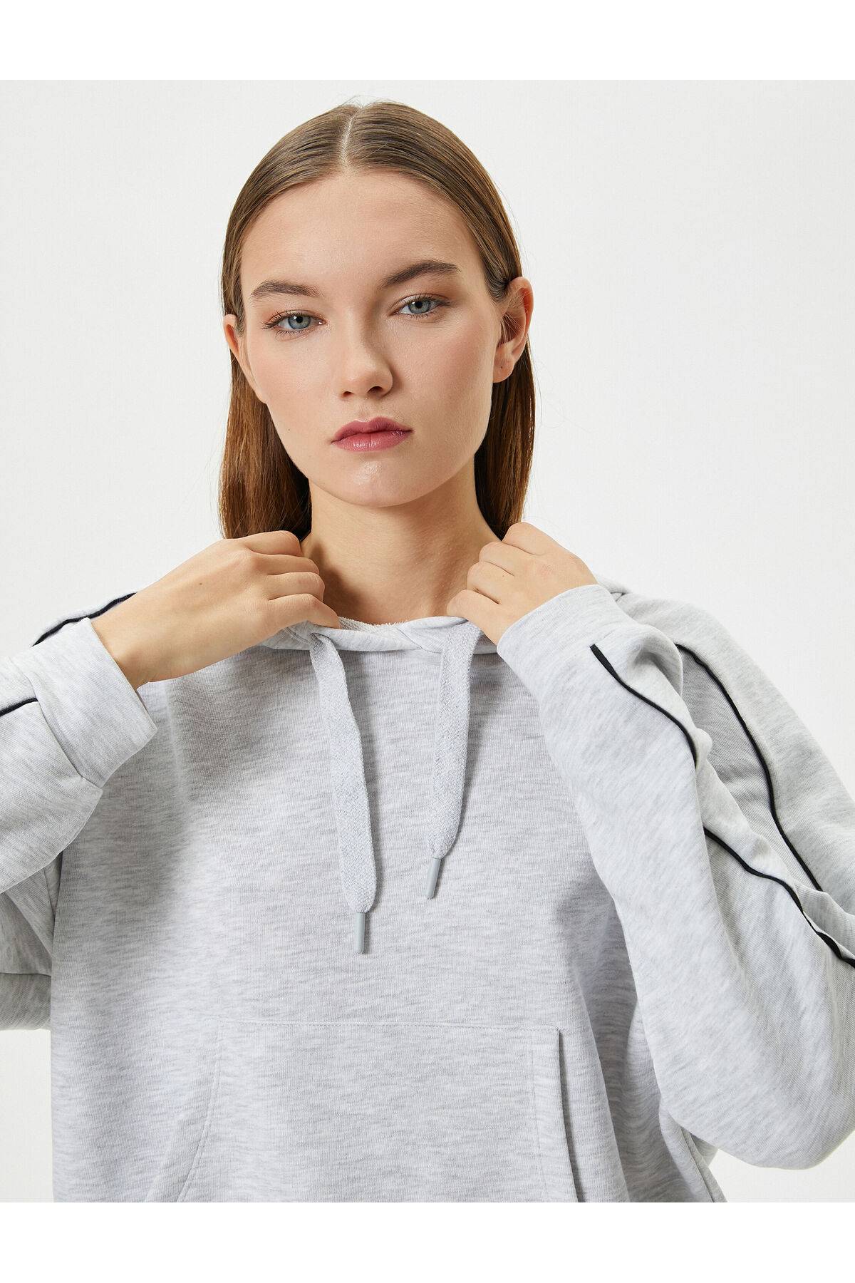 سویشرت کلاهدار اسپرت کانگورو جیبی آستین بلند