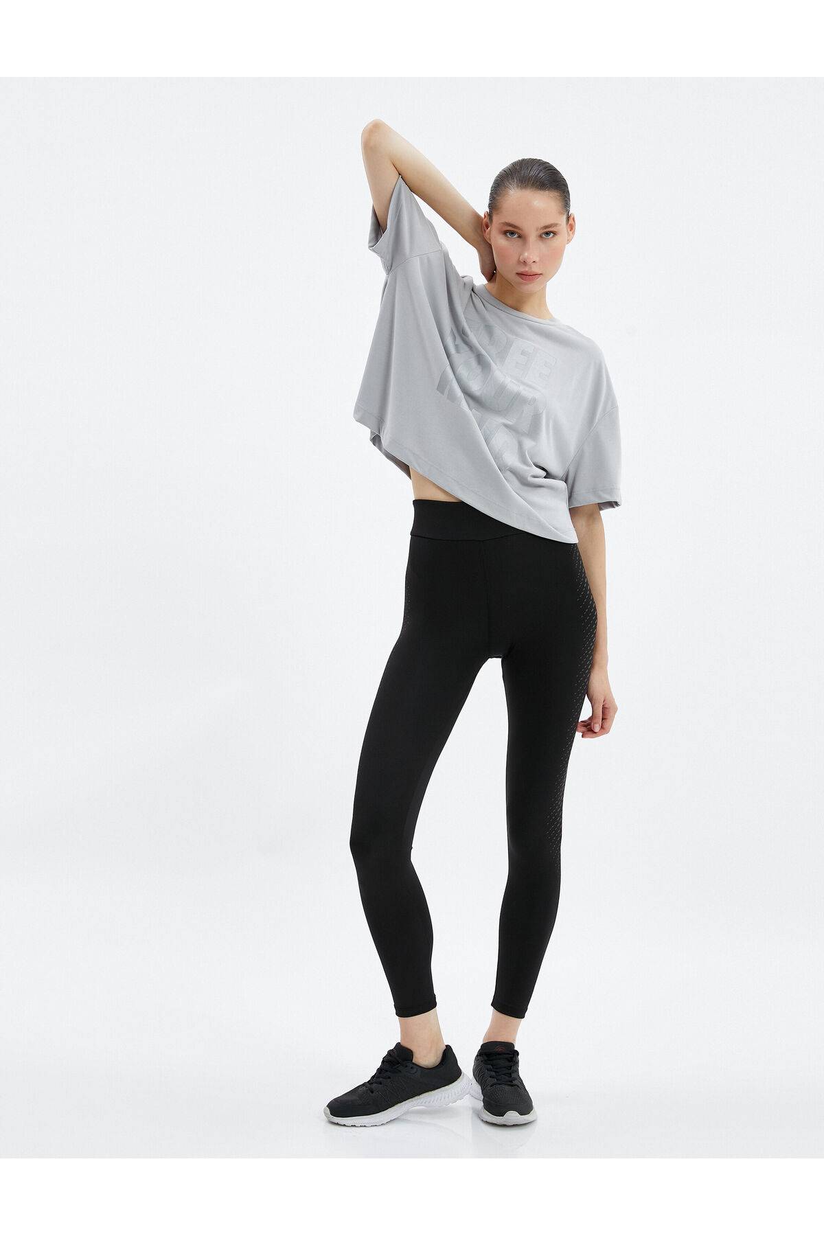 شلوار ساق بلند کمر با راه راه چاپ شده در طرفین برای گرفتن خوب