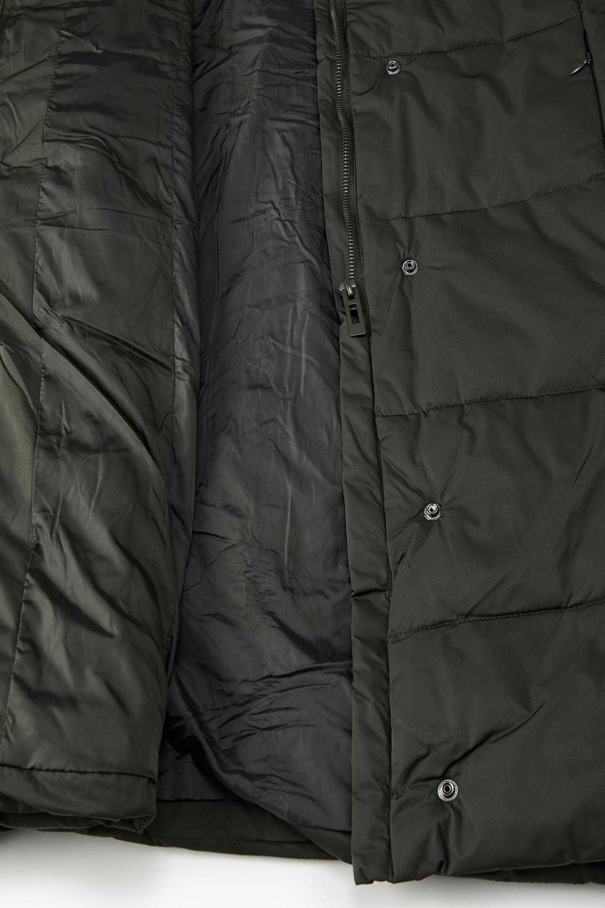 جیب های یقه بلند ژاکت پفی زیپ دار