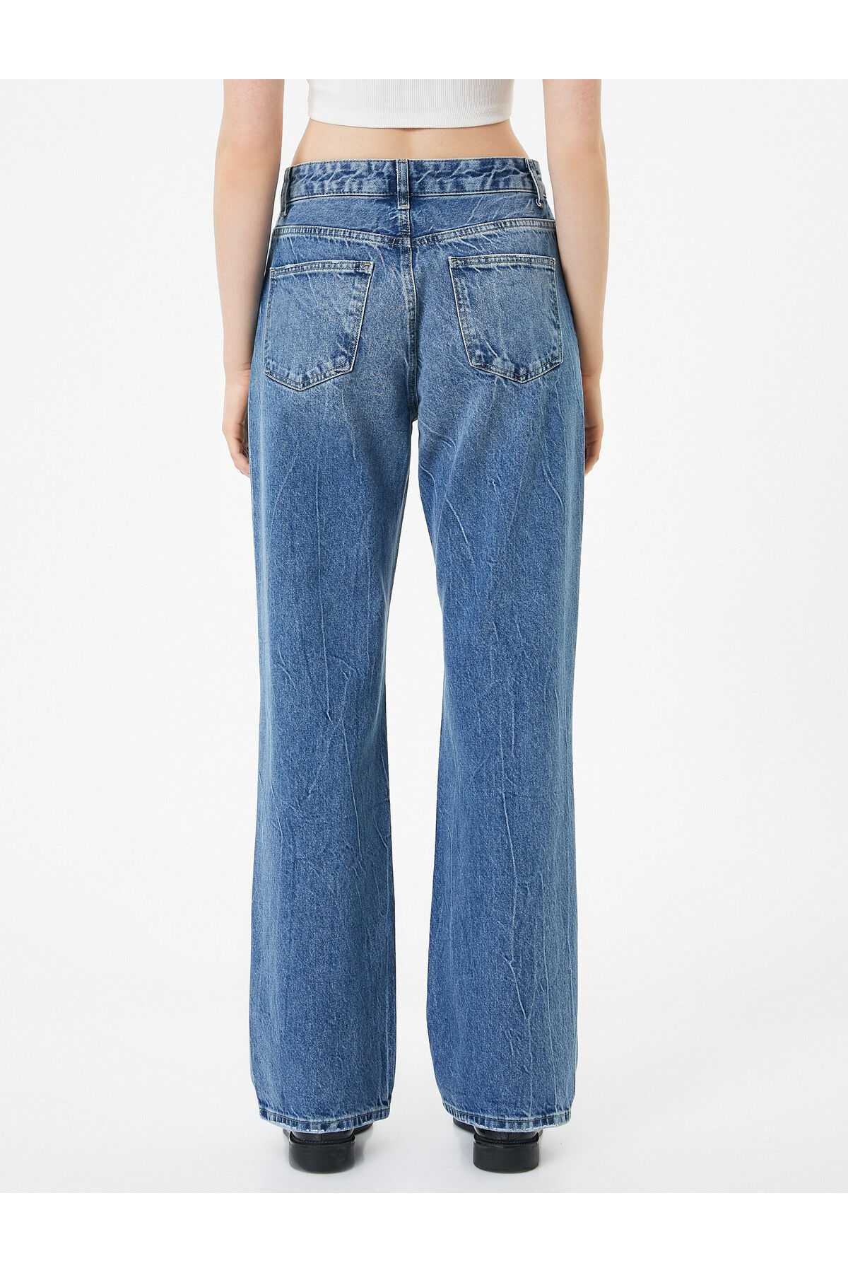 شلوار جین کمر بلند پاره راست - جین حوا