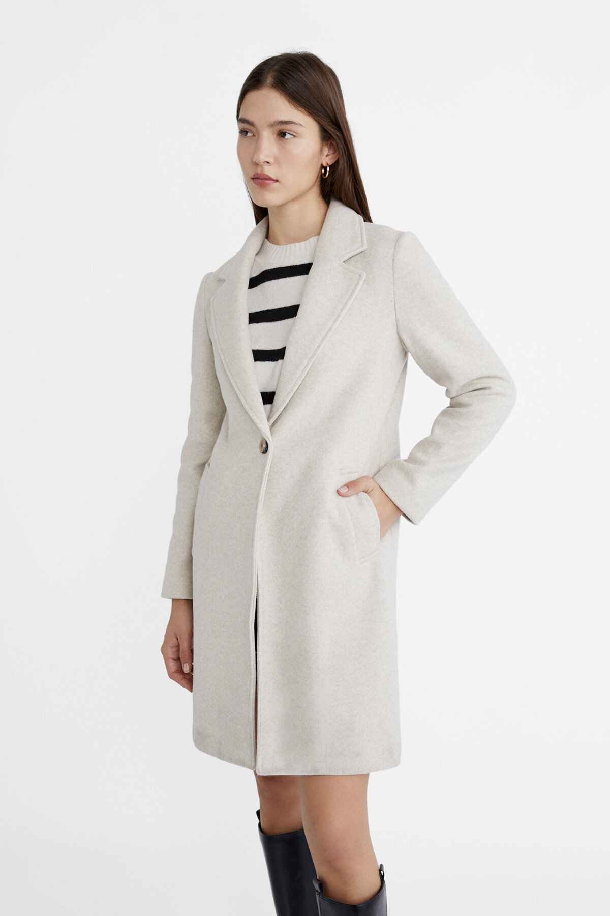 کت تک دکمه بافت نرم