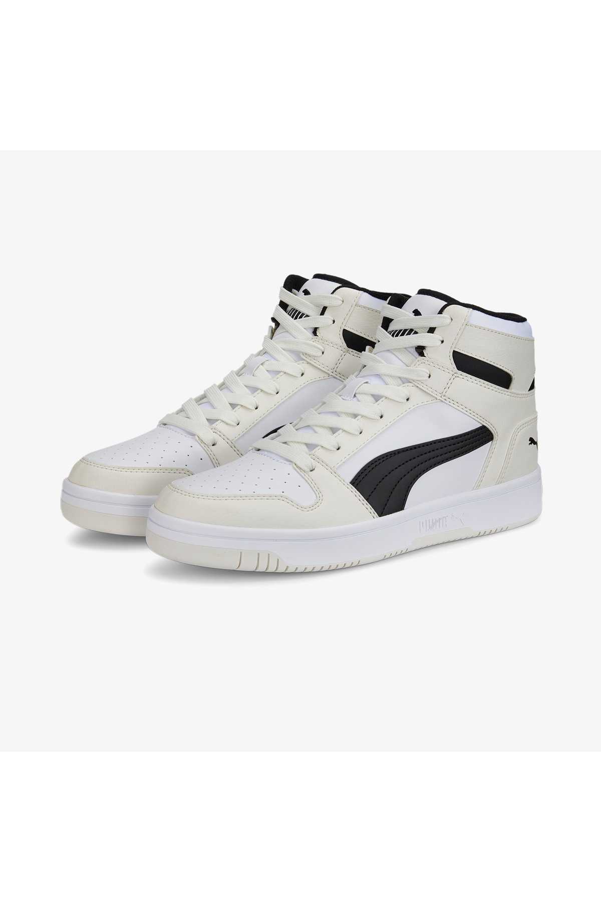 کفش کتانی بلند یونیسکس Rebound Hi v6 سفید مشکی خاکستری