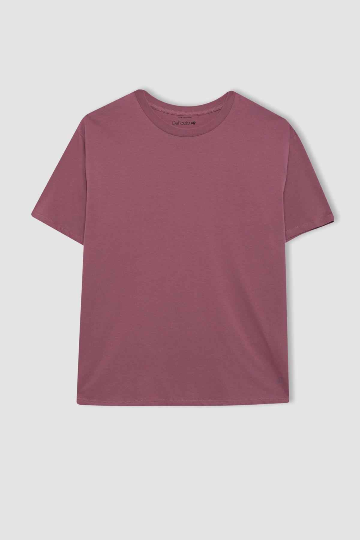 تیشرت آستین کوتاه یقه ورزشکار DeFactoFit Oversize Fit