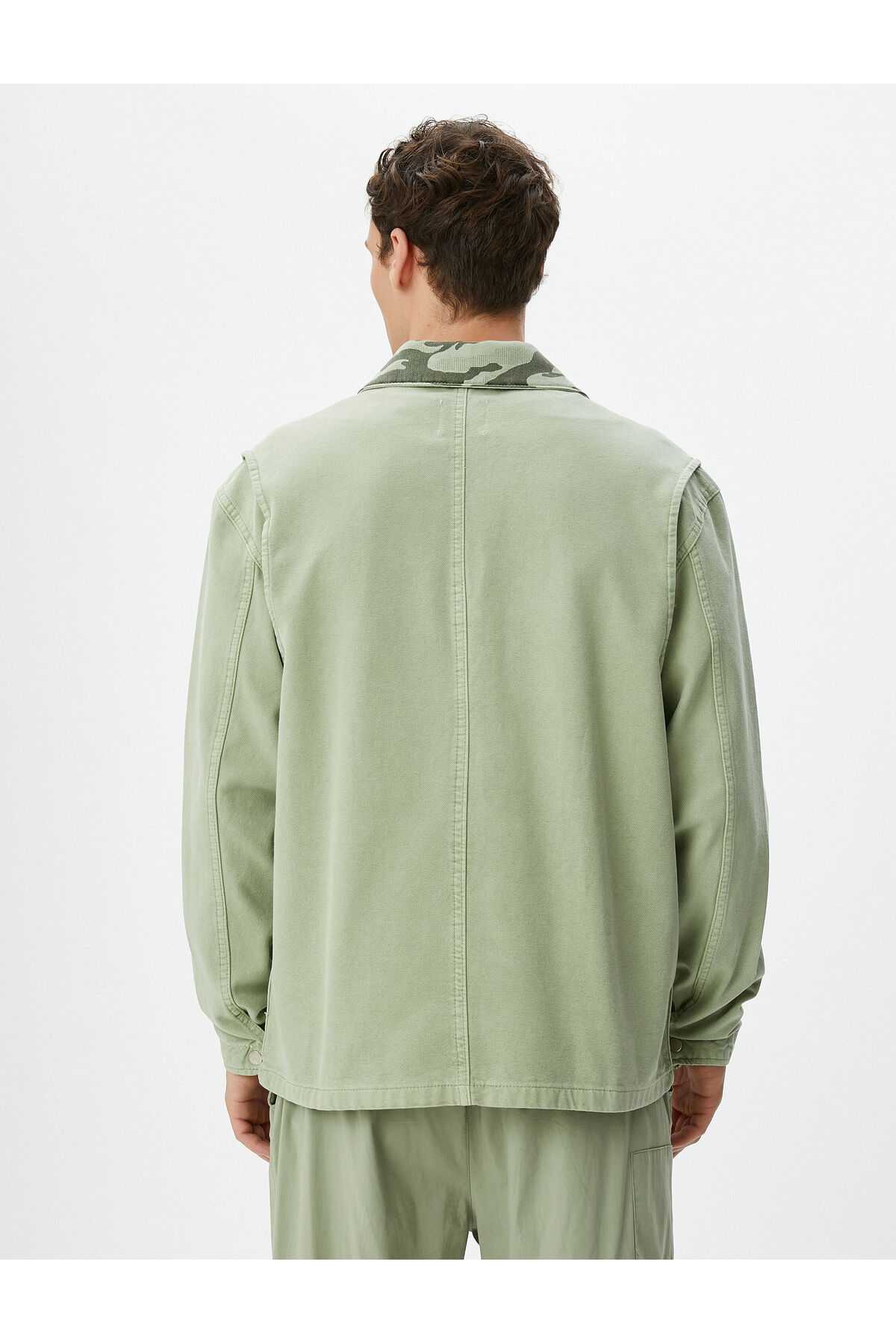 زیپ یقه یقه یقه ی استتار کت جین شسته