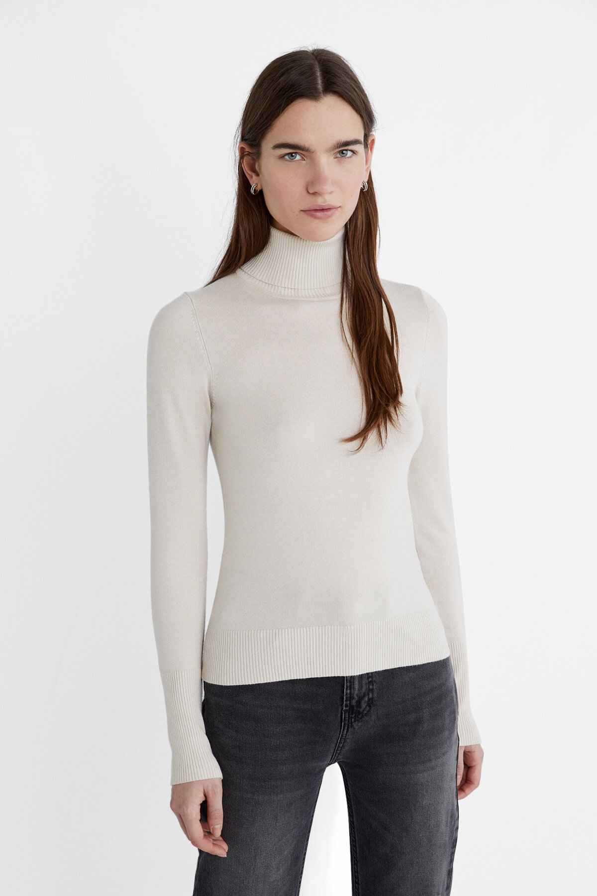 ژاکت بافتنی یقه بلند