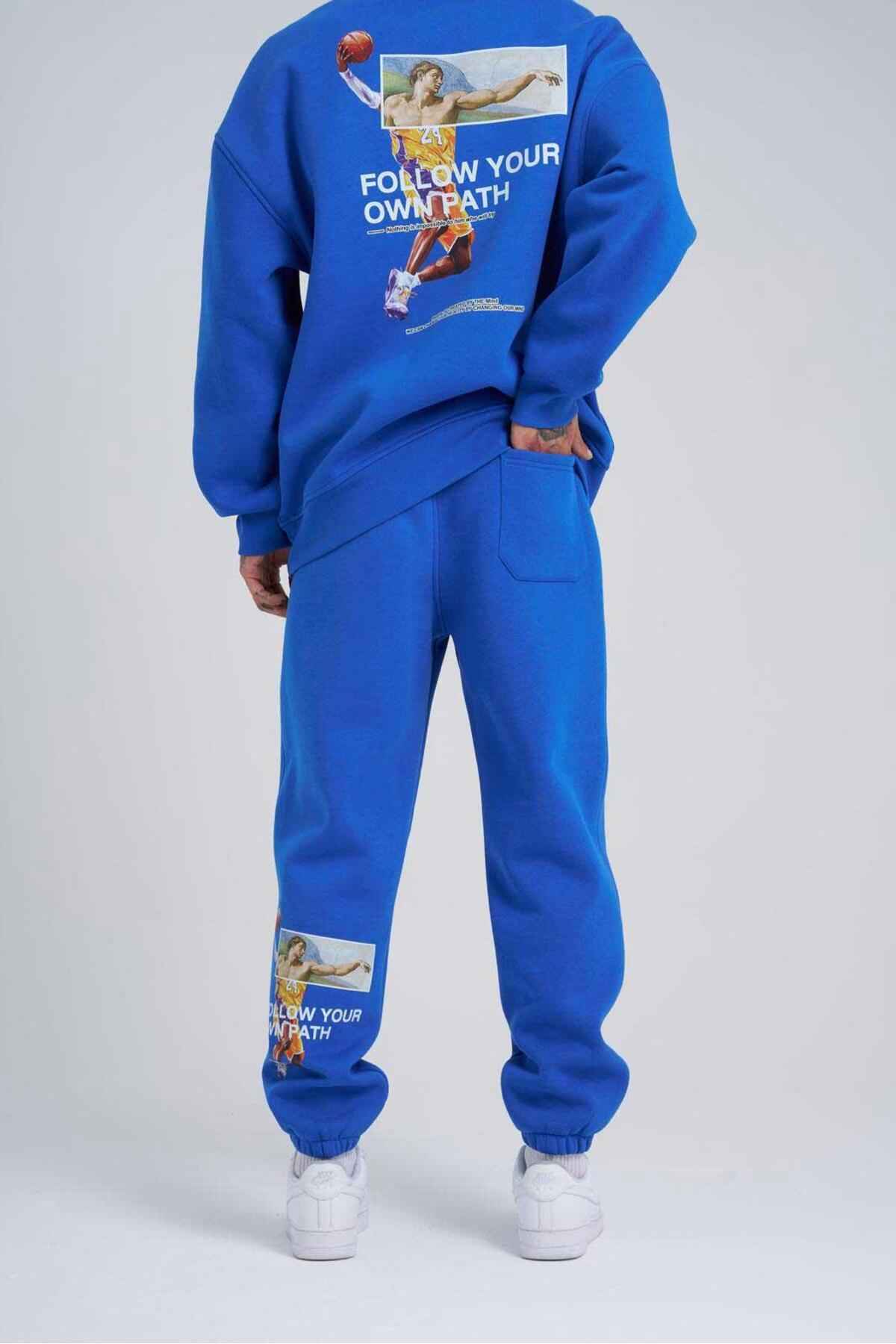 مردانه شلوار گرمکن خاکستری چاپ شده خود را دنبال کنید