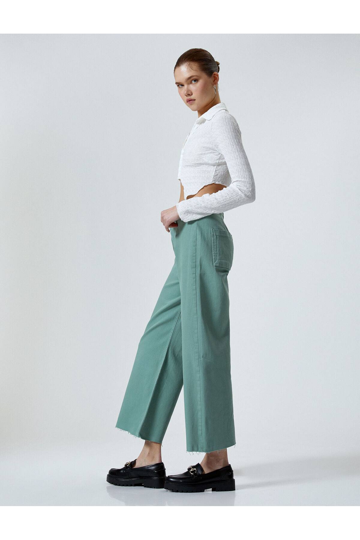 شلوار جین پهن بریده کمر بلند - جین ساندرا