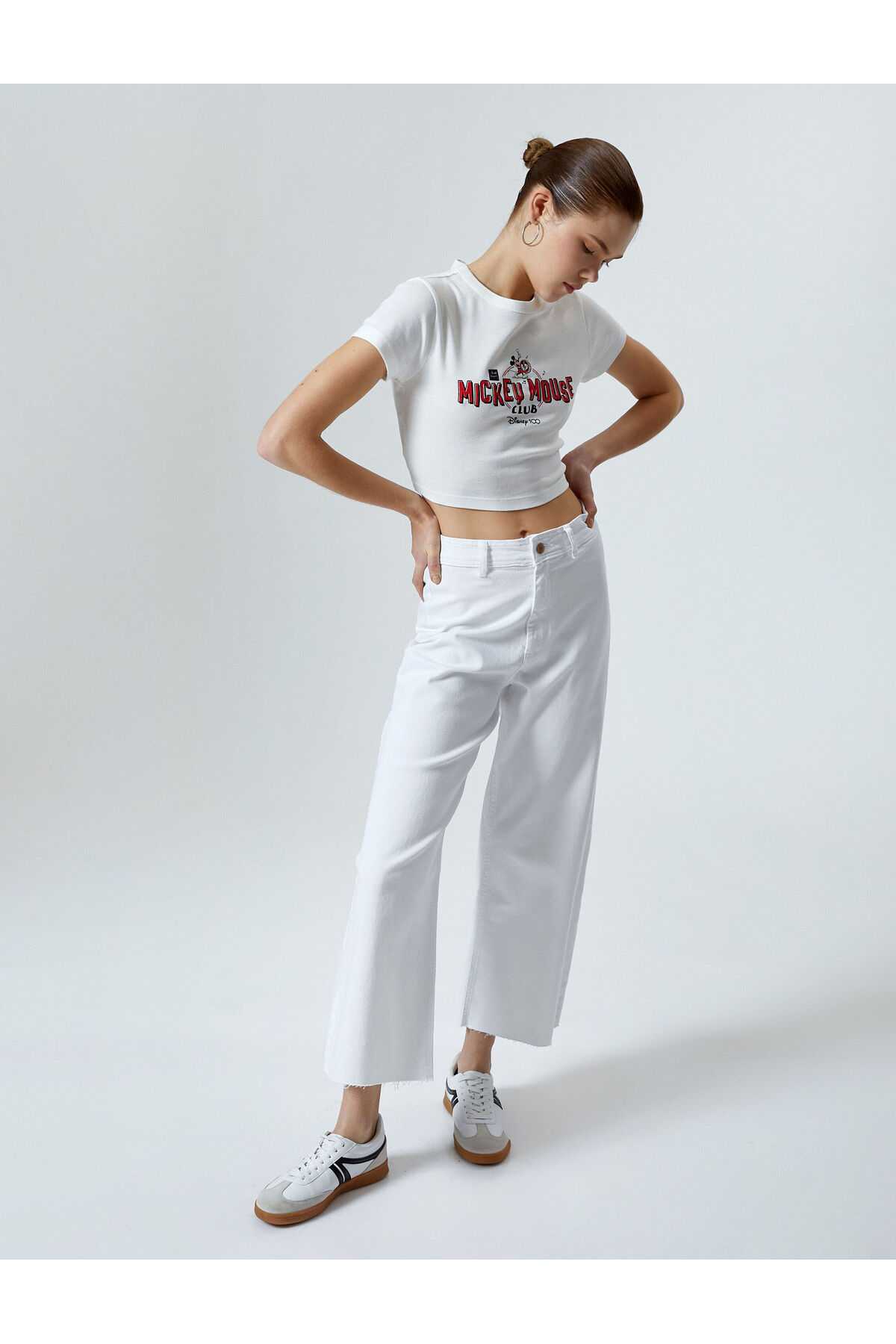 شلوار جین پهن بریده کمر بلند - جین ساندرا