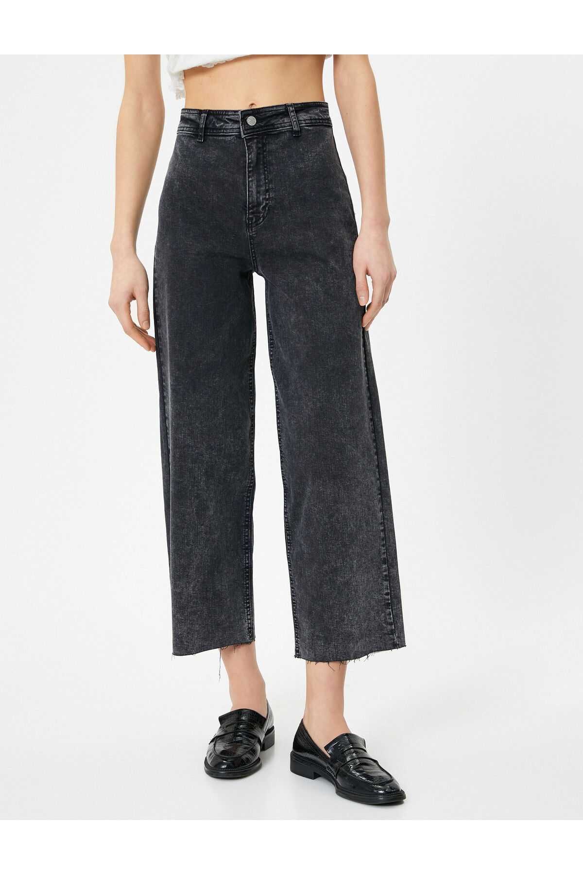 شلوار جین پهن بریده کمر بلند - جین ساندرا