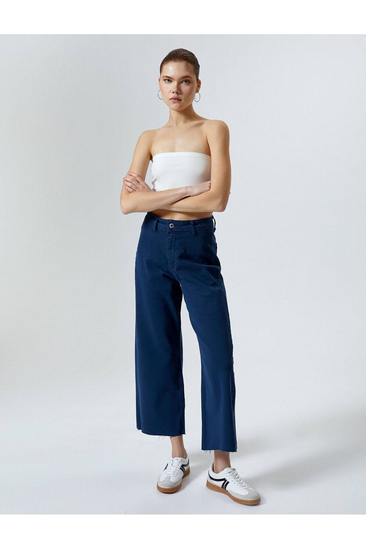 شلوار جین پهن بریده کمر بلند - جین ساندرا