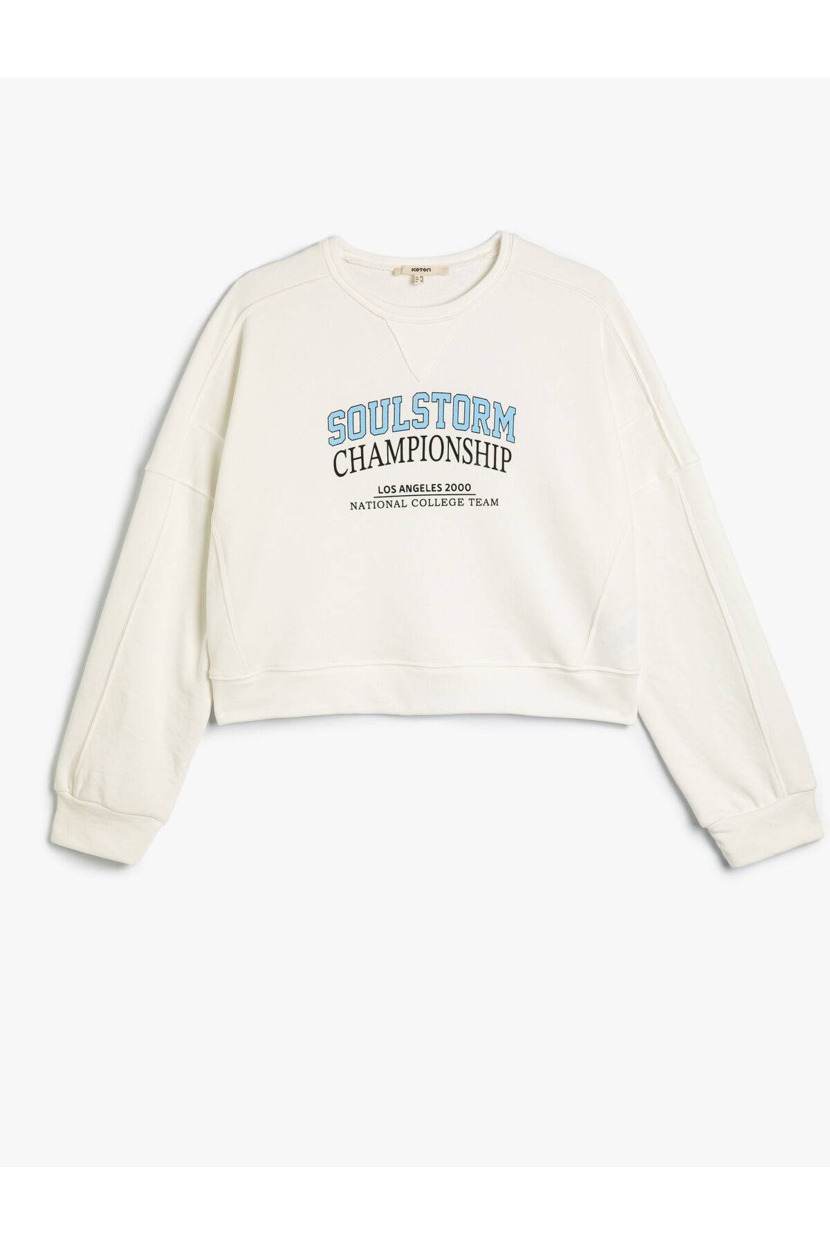 سویشرت کالج یقه خدمه چاپ شده برش استاندارد