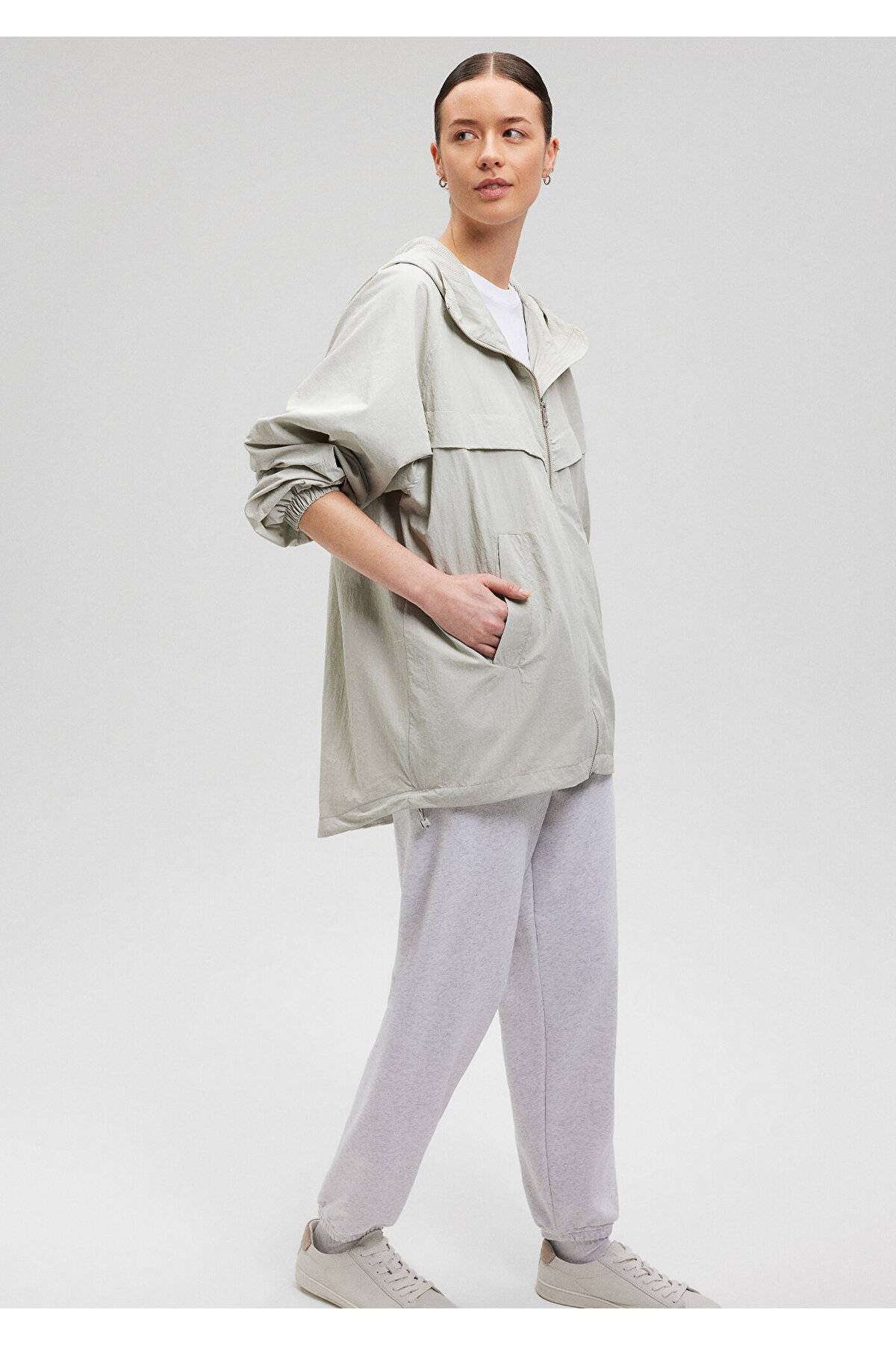 ژاکت خاکستری سایز بزرگ / برش عریض -70078