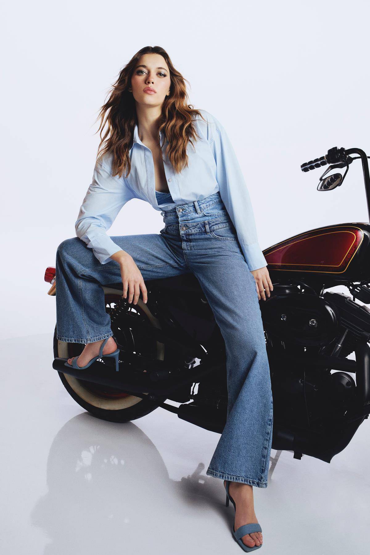 شلوار جین بلند کمر بلند افرا x DeFacto 90s