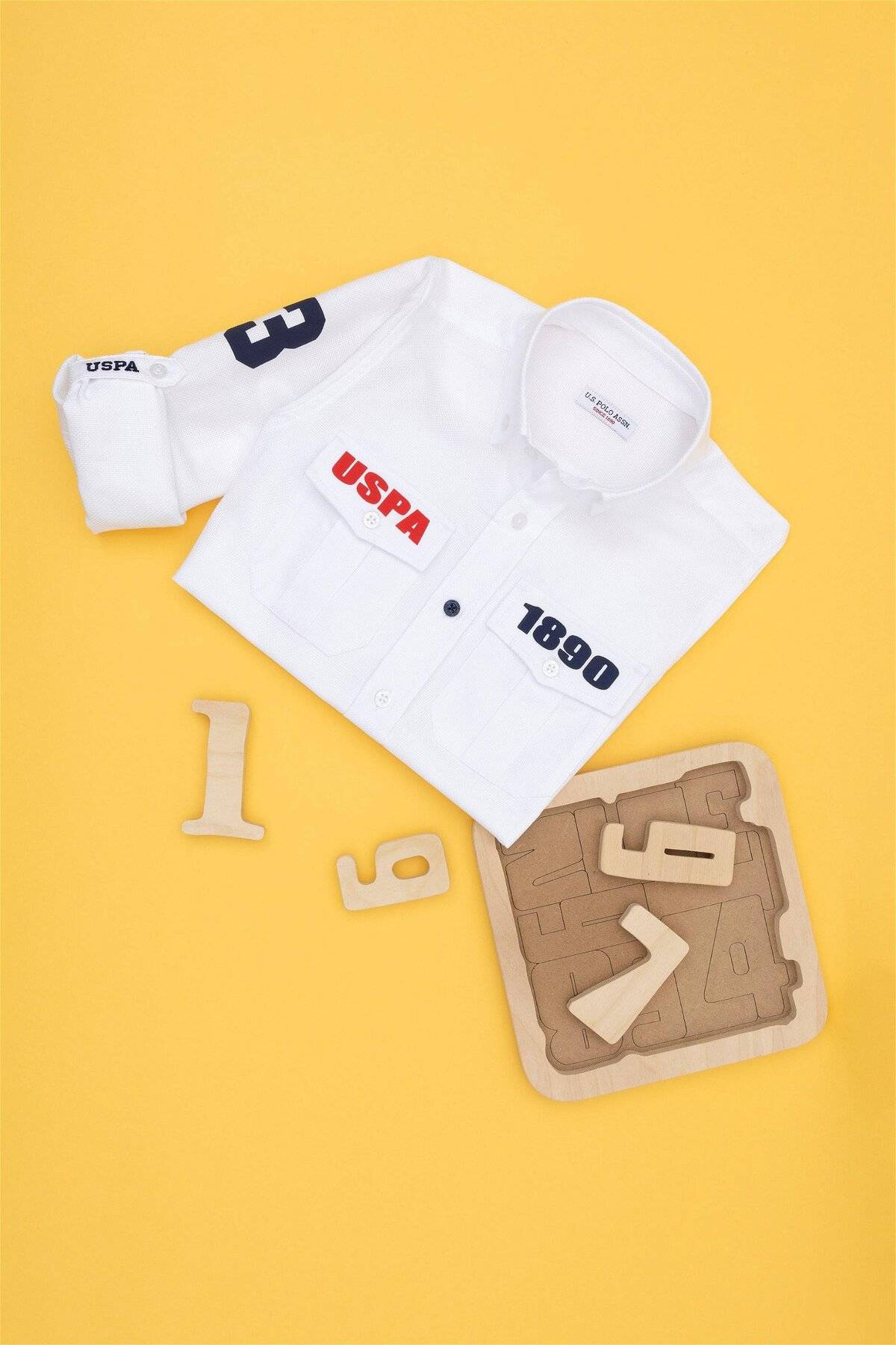 پیراهن آستین بلند سفید پسرانه