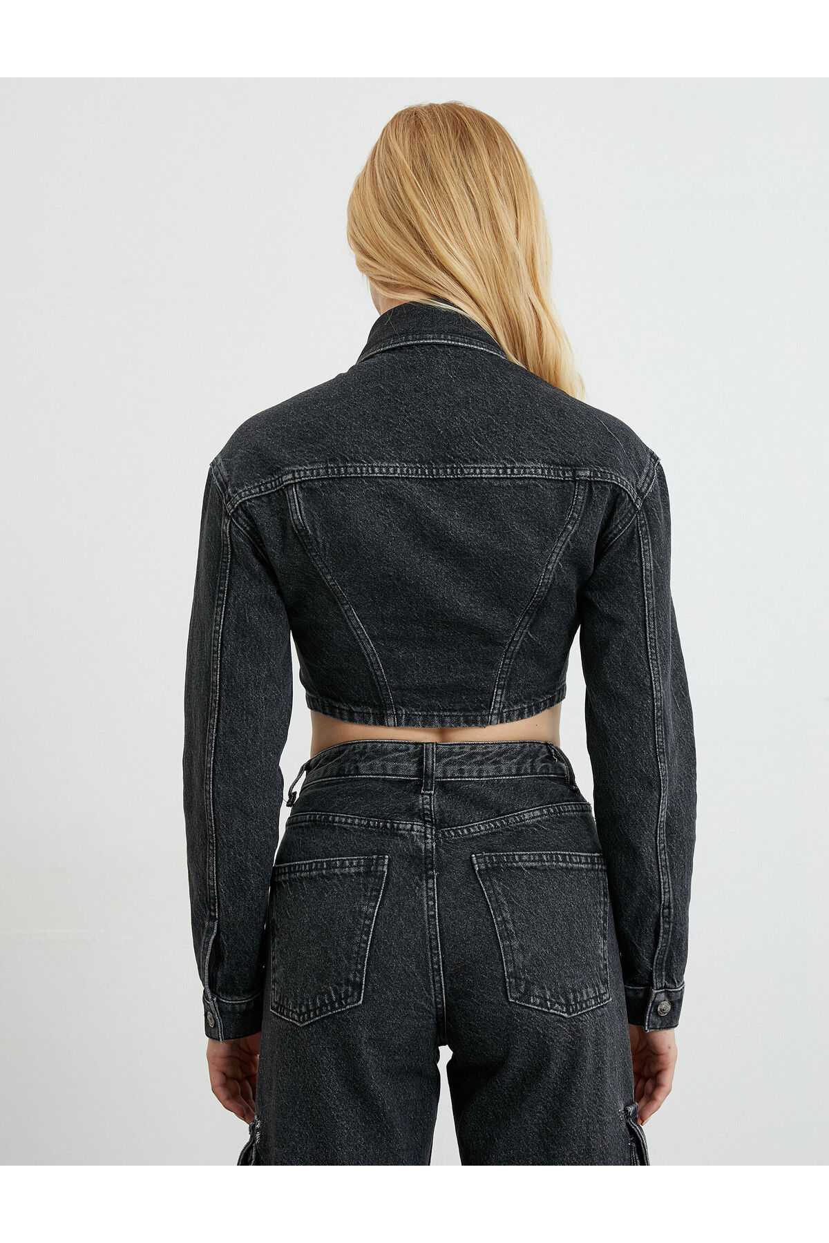 کت جین برش نامتقارن برش باریک و باریک