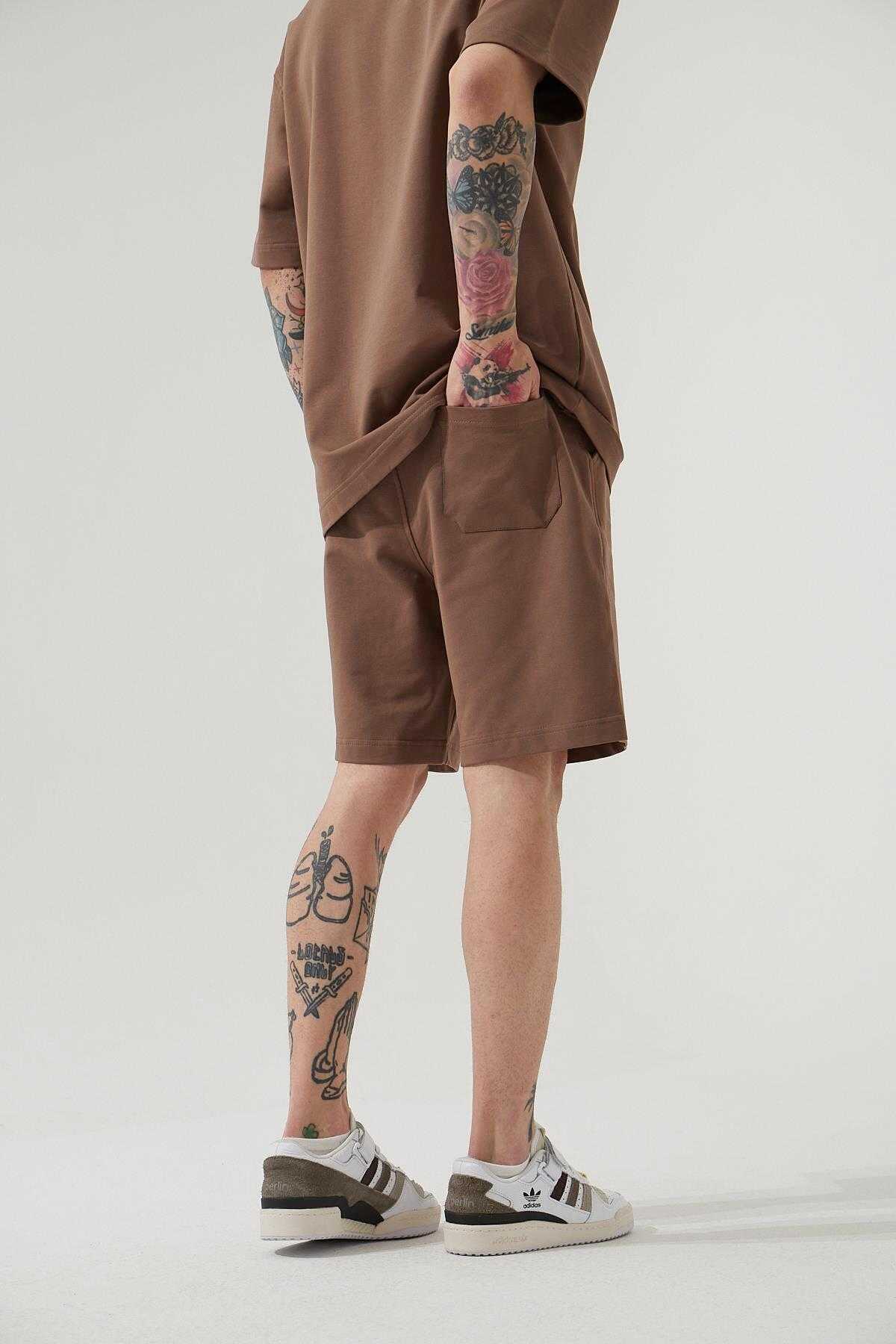 شلوارک ساده خاکستری مردانه