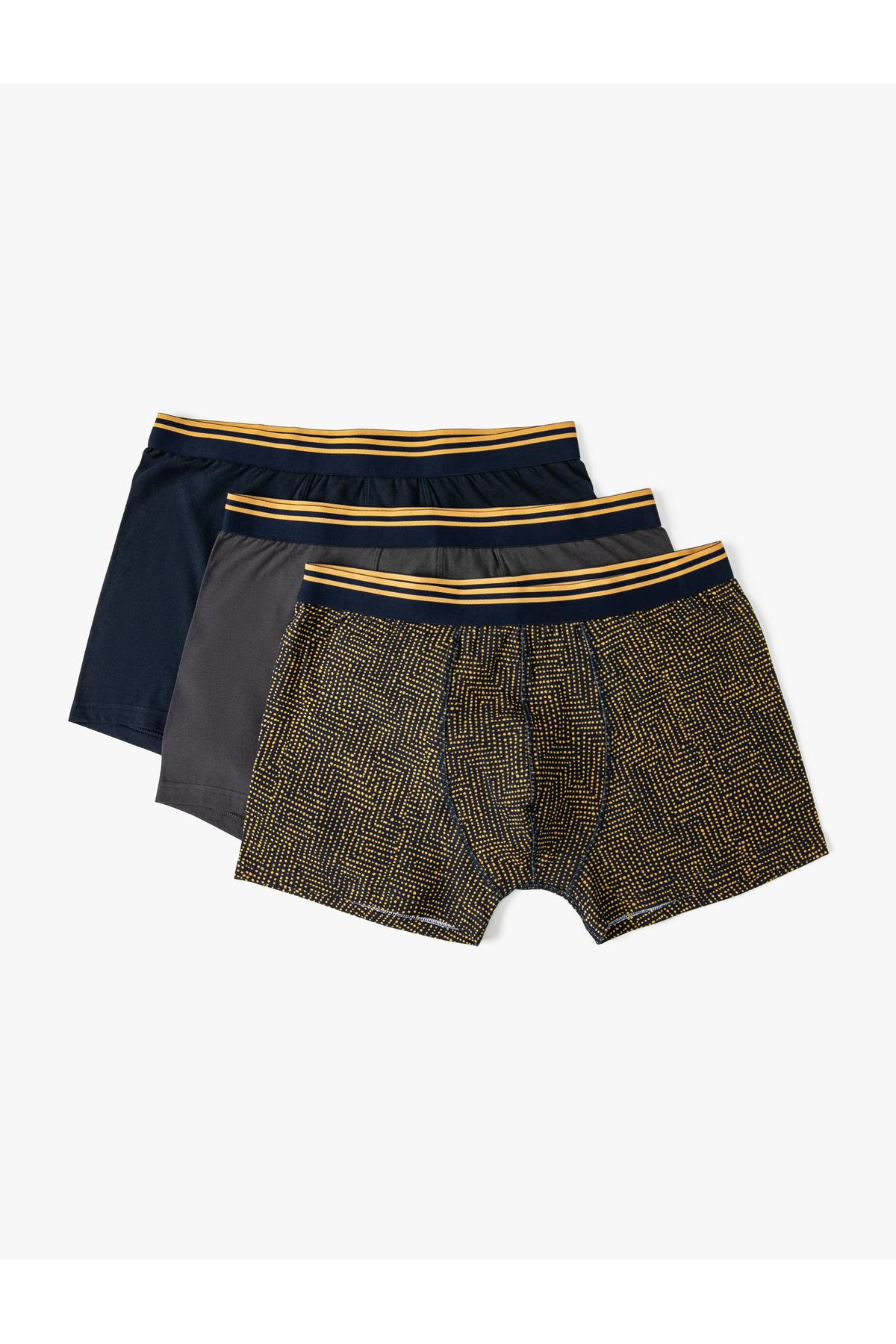 مجموعه 3 تکه باکسر با طرح هندسی چند رنگ