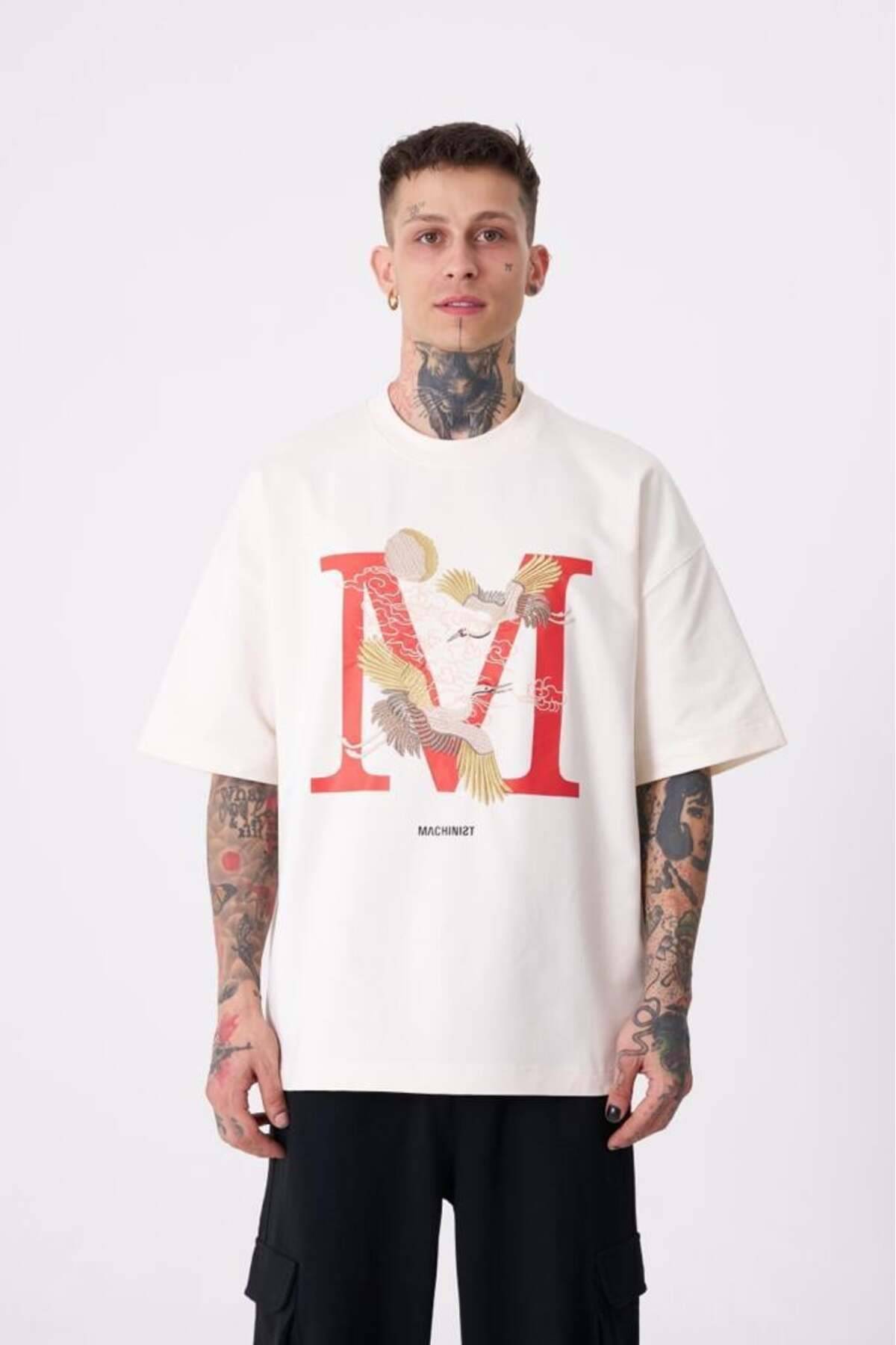 تیشرت مردانه بنفش با چاپ جرثقیل پرنده